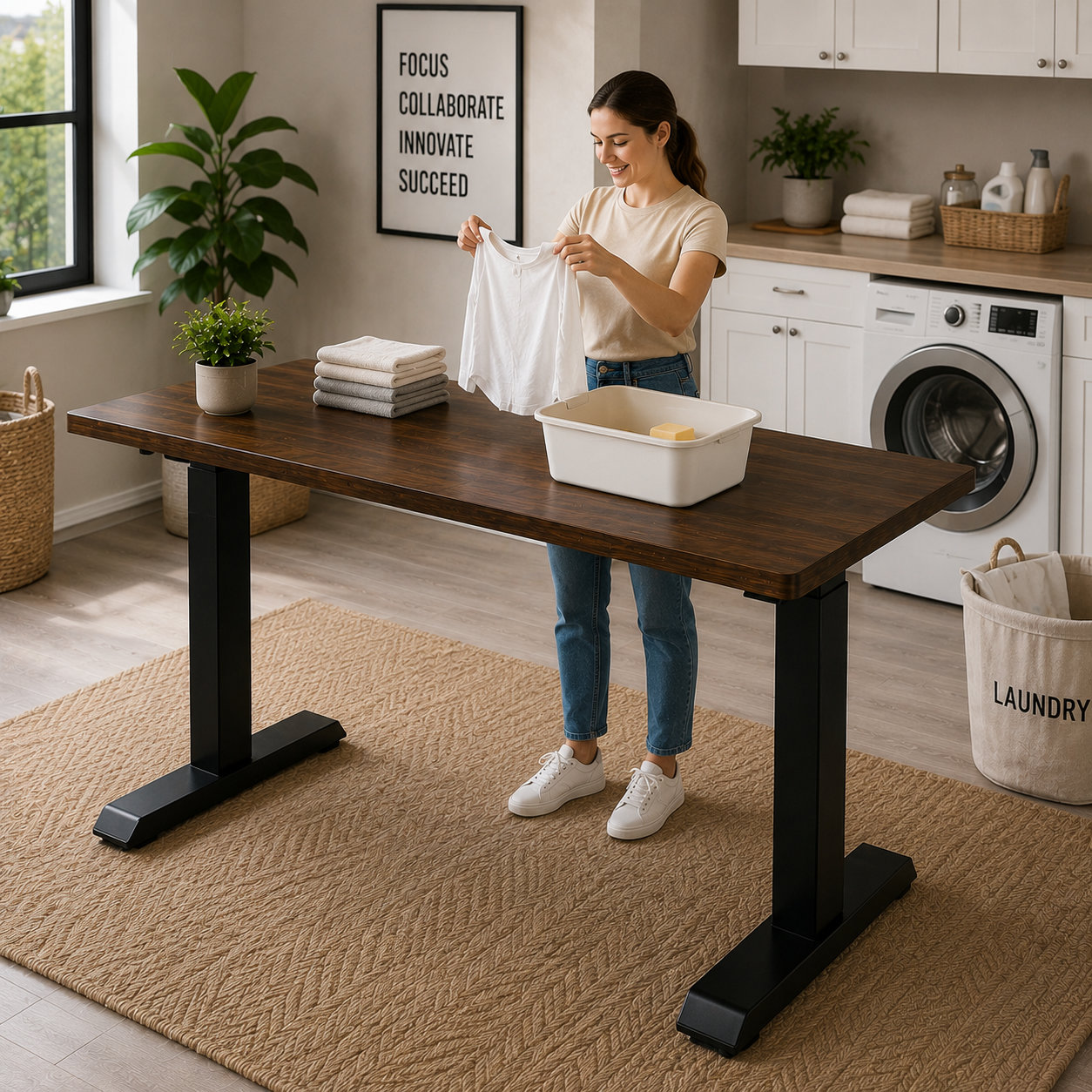 ZY-02 Dual Motor Height Adjustable Desk with Quiet Lift System for Enterprise Workstations
