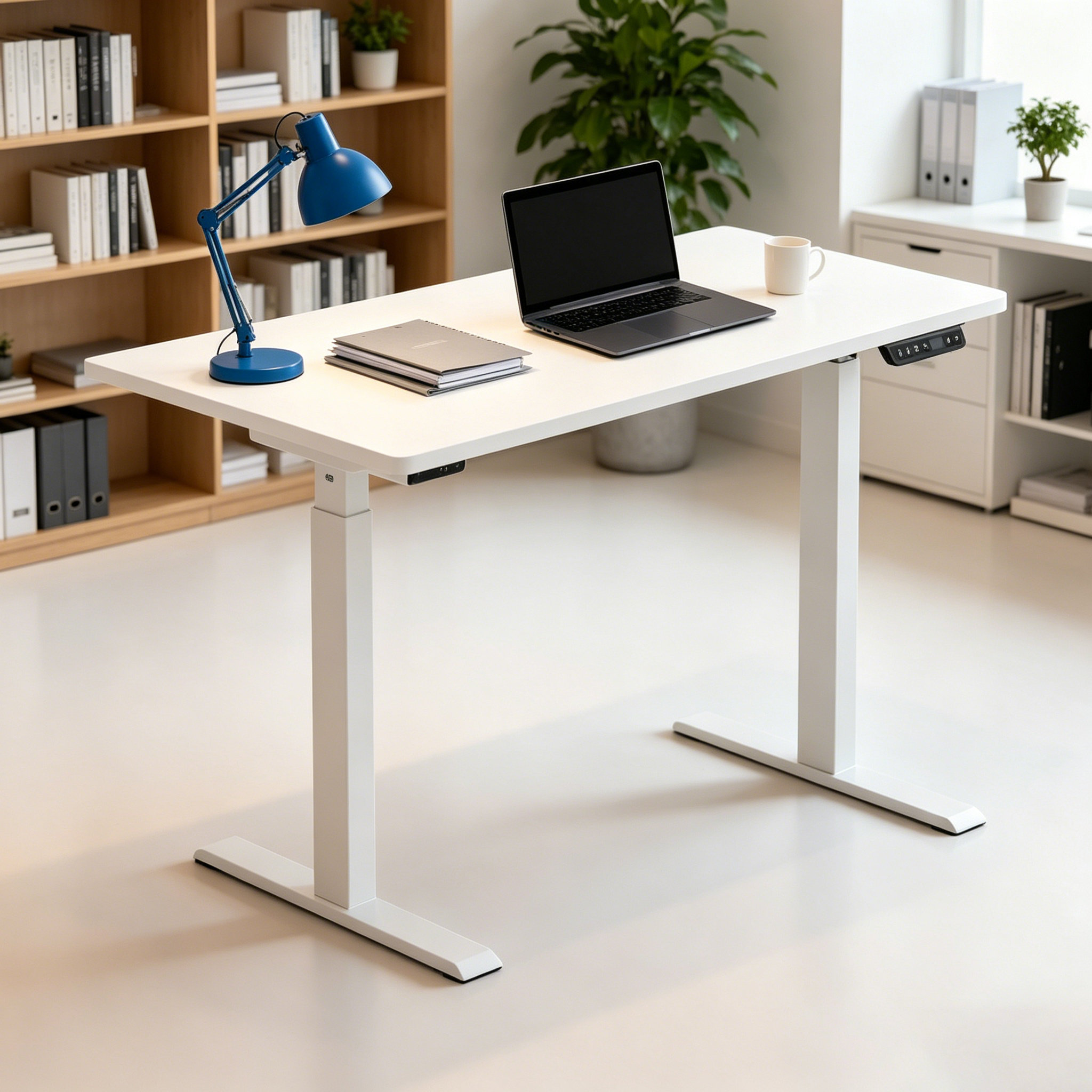 ZY-02 2-Stage Dual Motor Lift Desk with Heavy Duty Frame for Government Office Furnishing