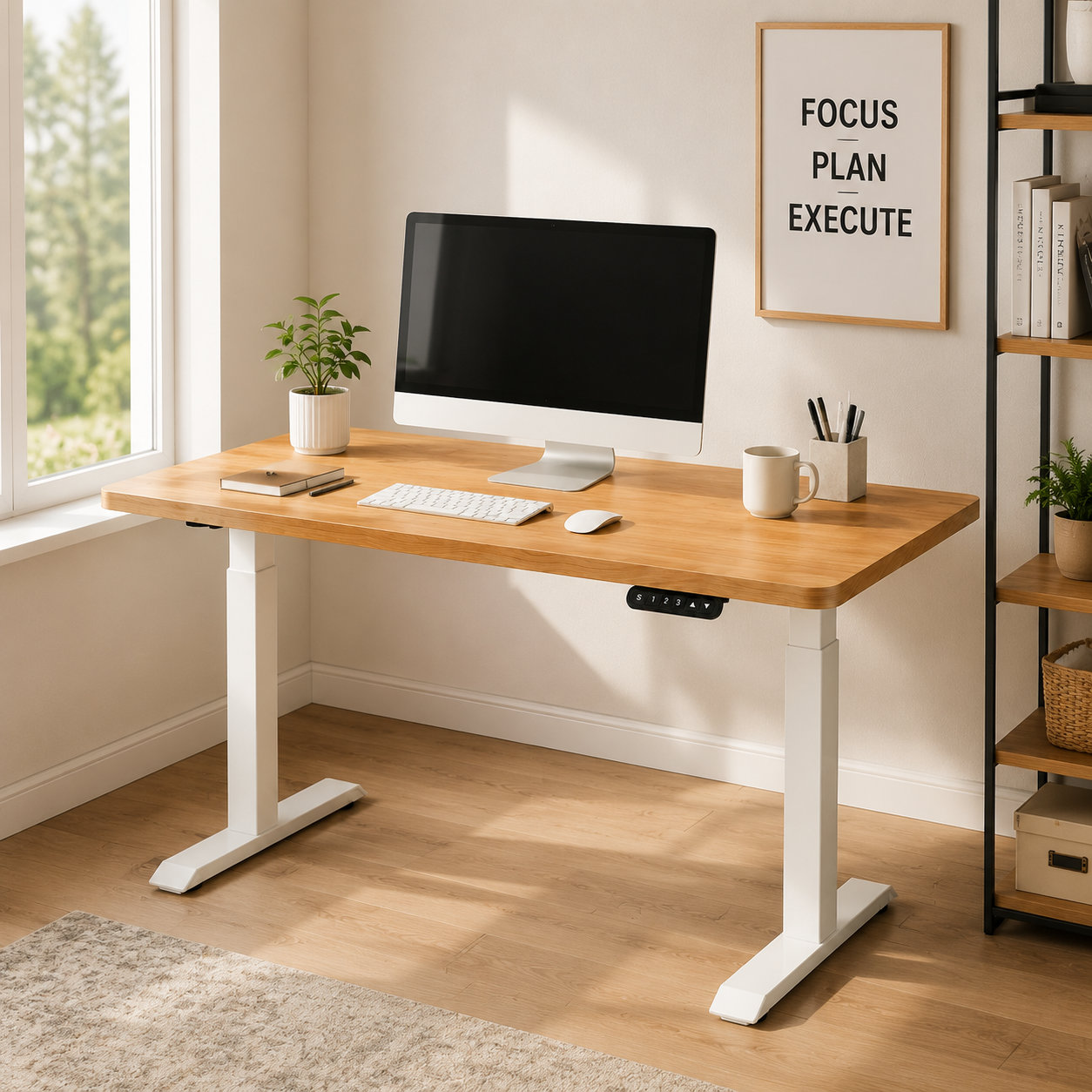 ZY-02 Dual Actuator 2-Stage Height Adjustable Desk Chassis with Modular Assembly, Contract Workspaces