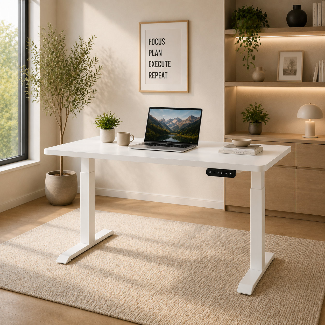 ZY-02 Dual Motor Two-Stage Sit-Stand Desk Frame with Memory Handset Options, Executive Office Projects