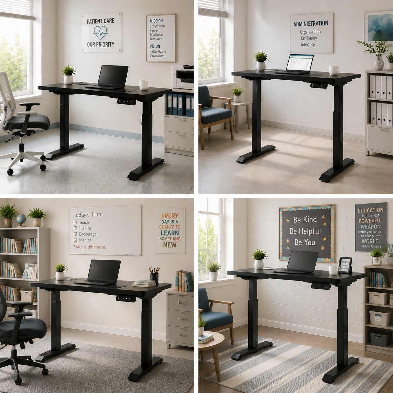 ZY-02 Electric Dual Motor 2-Stage Standing Desk Chassis with 720-1220 mm Range, Modern Home Office and Studio