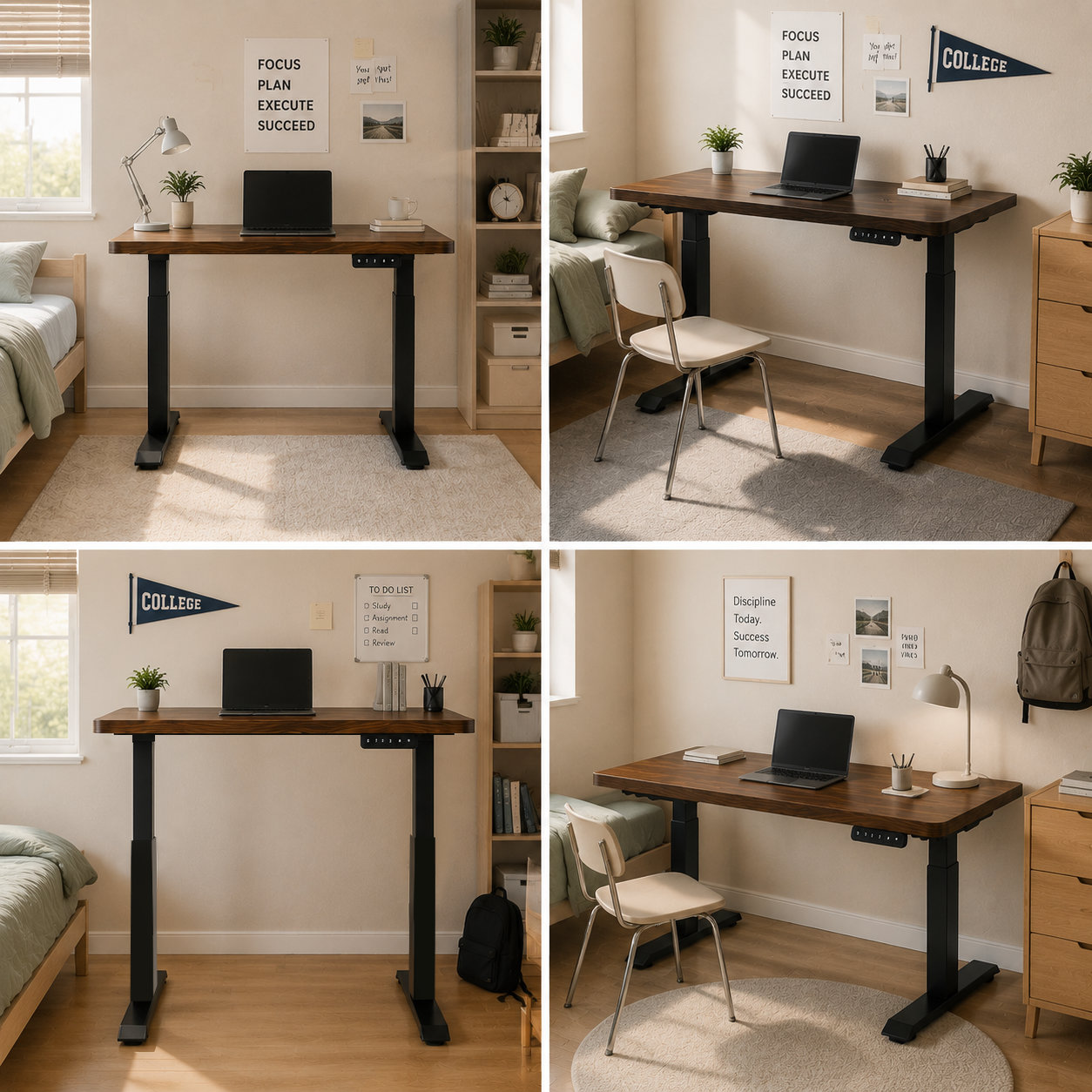 ZY-02 Dual-Motor Two-Segment Sit Stand Desk Frame with 1100-1600 mm Width, Flexible Choice for Open-Plan Workstations