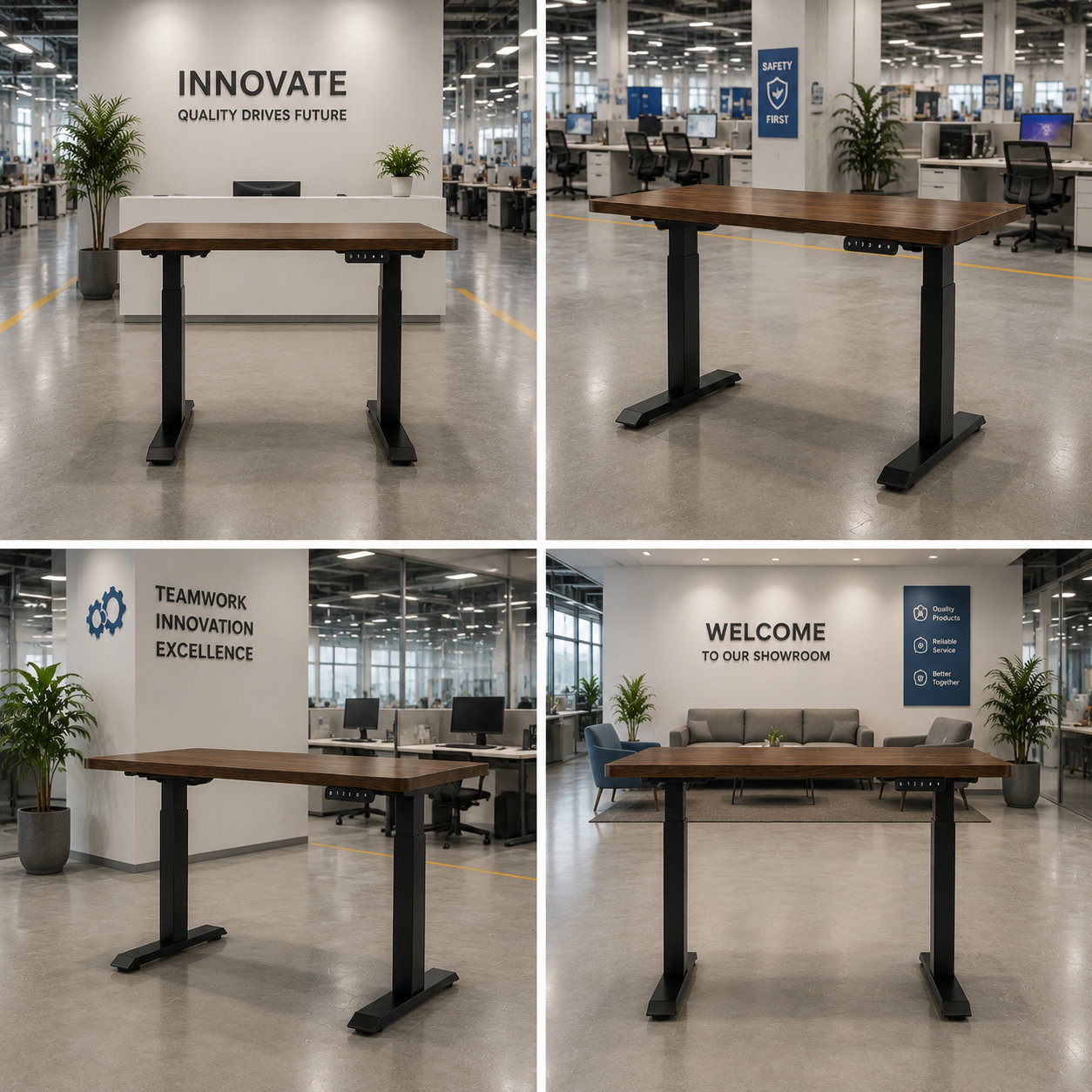 ZY-02 Two-Engine 2-Step Electric Desk Base with Strong Steel Construction, Government and Enterprise Tenders