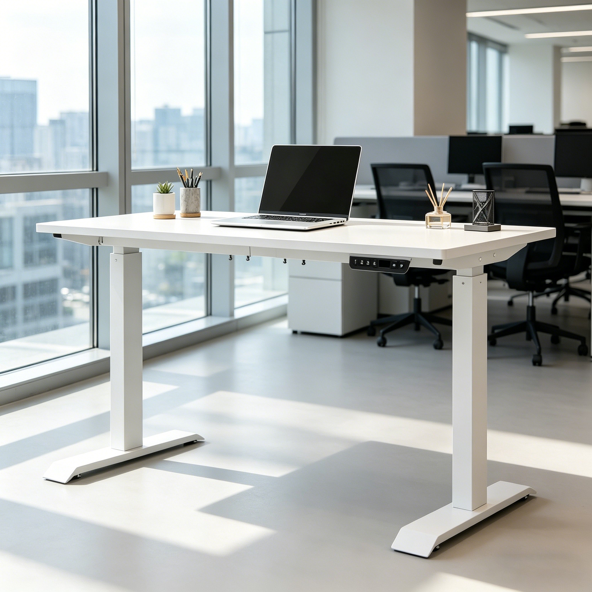 ZY-02 Commercial Electric Height Adjustable Desk with Dual Motors for Large Office Installations