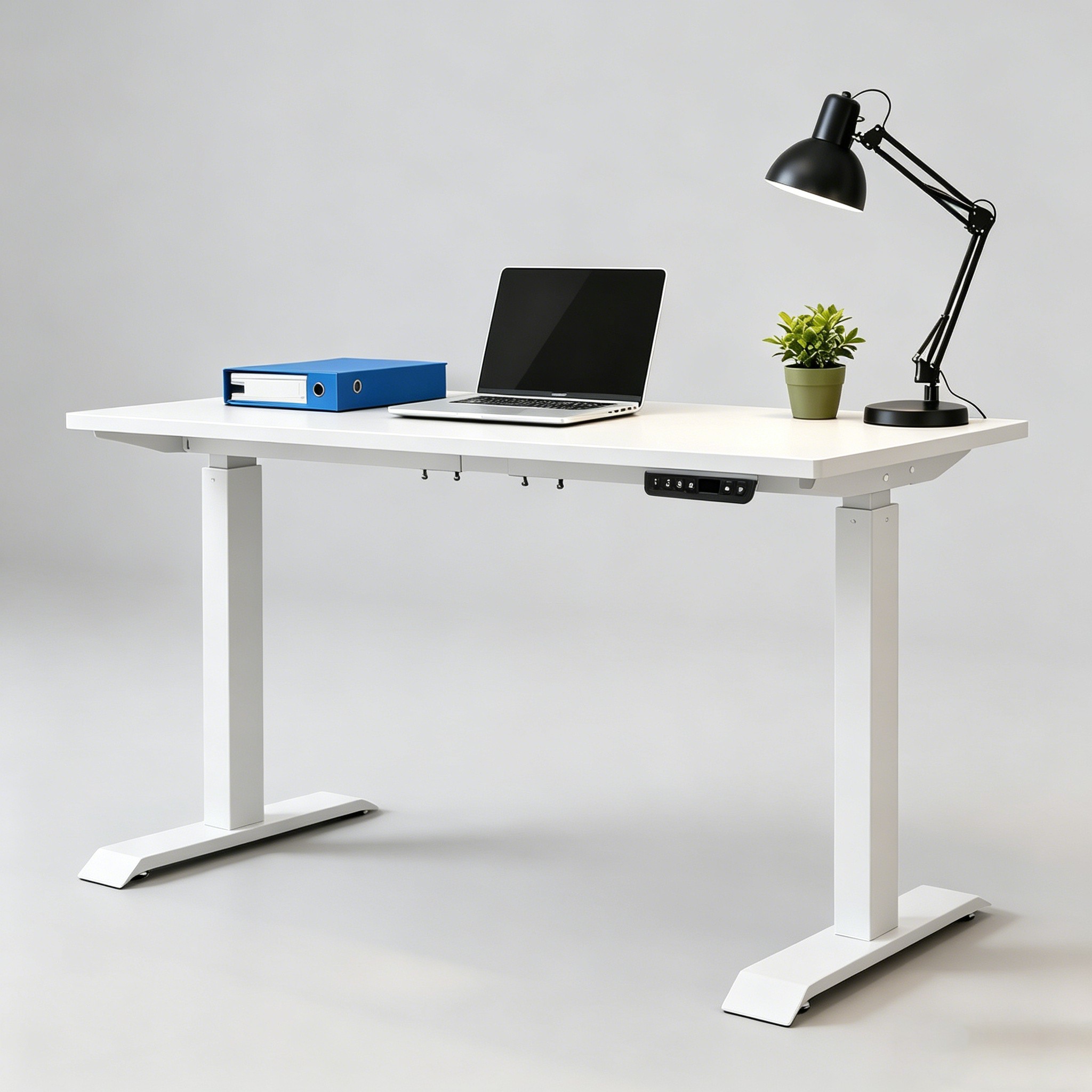 ZY-02 2-Stage Dual Motor Height Adjustable Work Desk with Stable Black Frame for Wholesale Office Channels