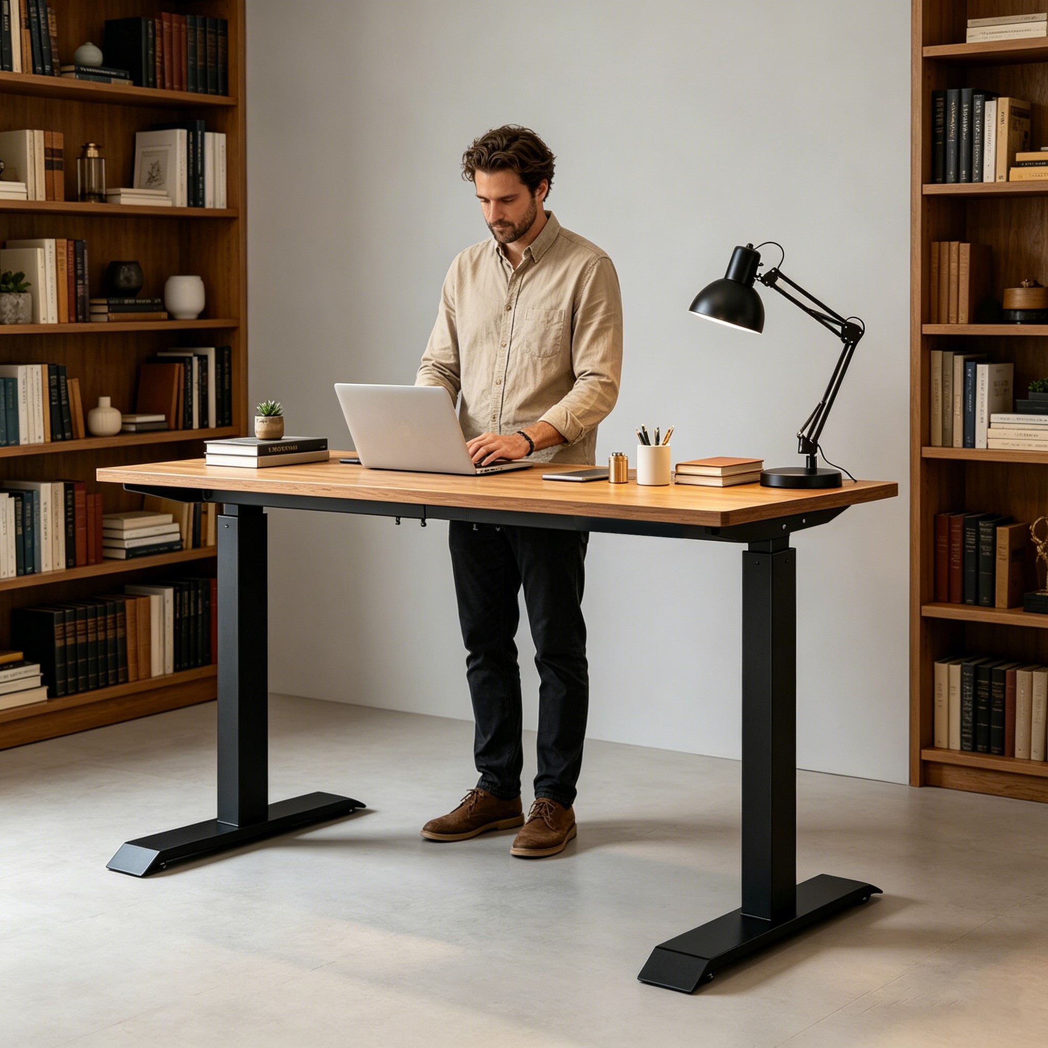 ZY-02 Dual Motor 2 Section Standing Desk with Memory Controller for Modern Open Office Workstations