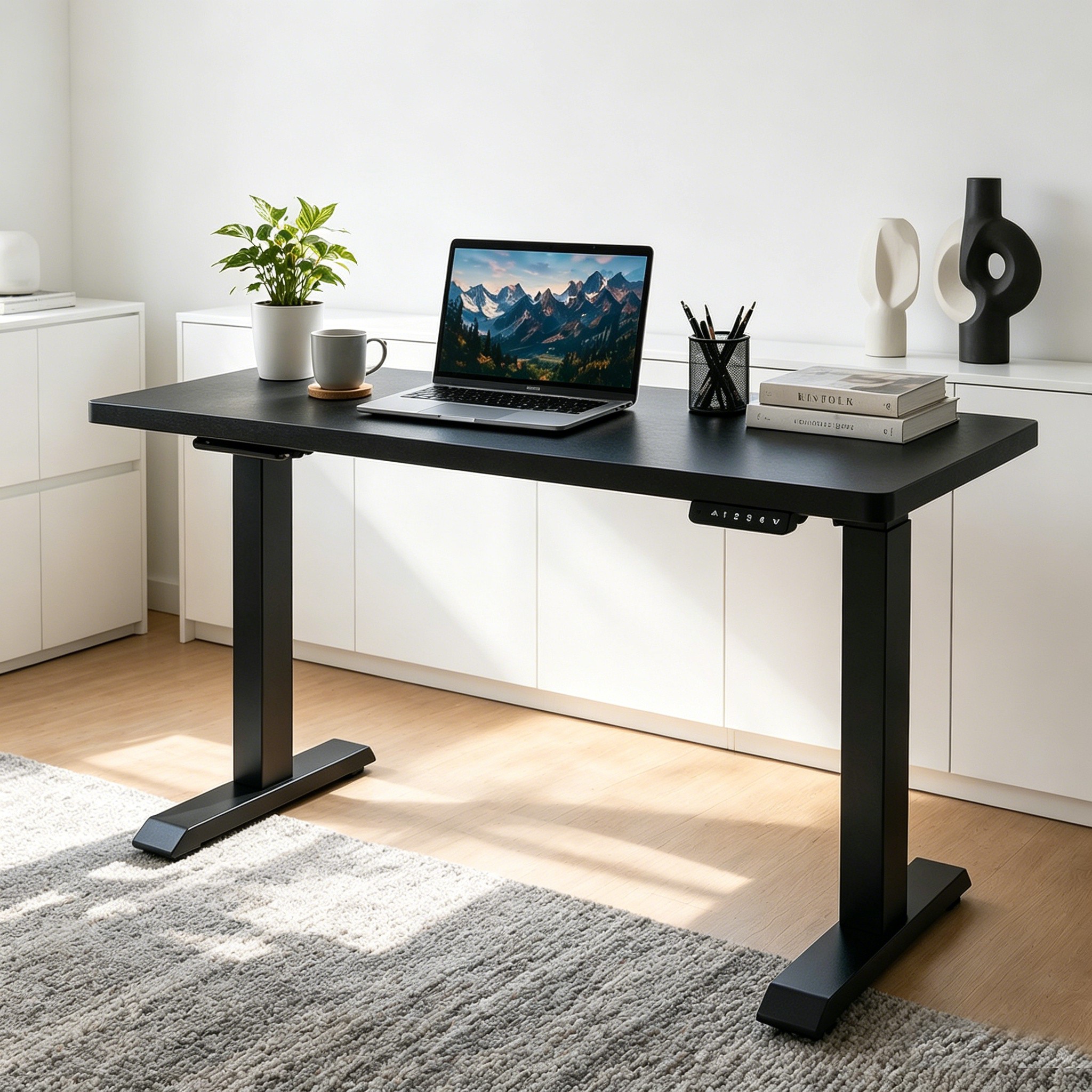 ZY-02 2-Stage Dual Motor Standing Desk with Fast Height Adjustment, Stable Steel Frame for Corporate Office Workstations