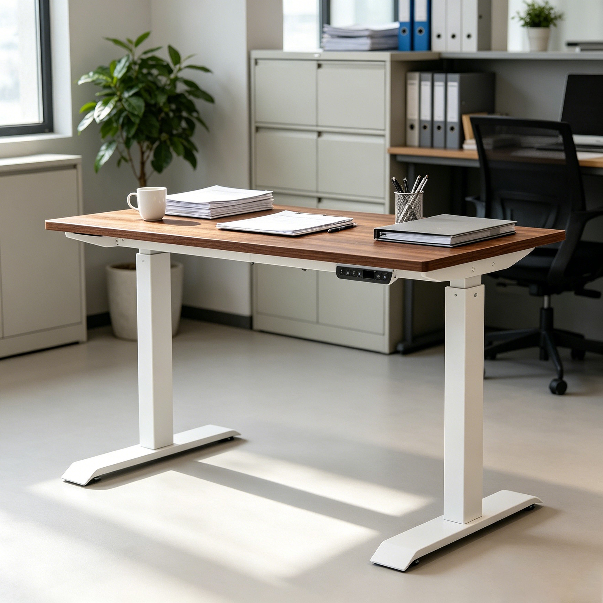 ZY-02 Electric Lift Office Table with Dual Motor Drive for Corporate Workspace Upgrade Projects