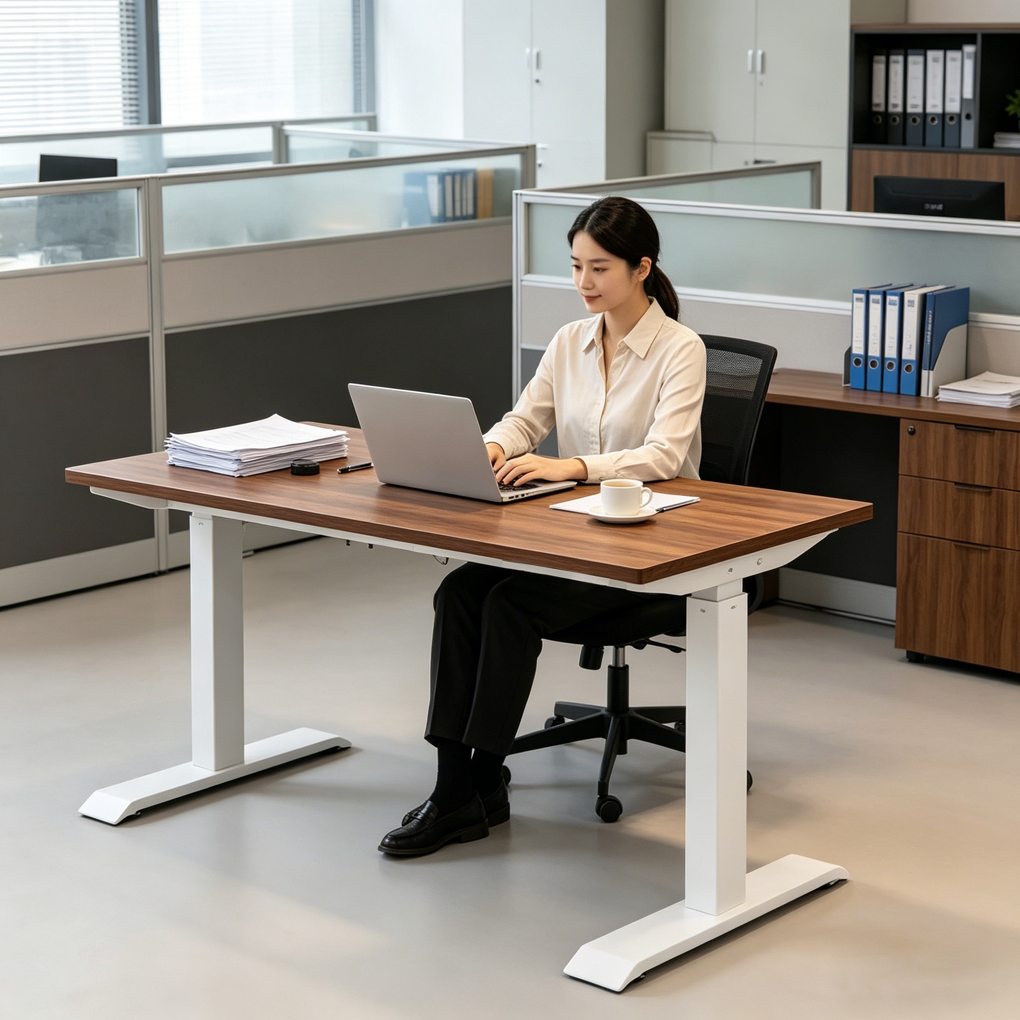 ZY-02 Premium Dual Motor Office Standing Desk with 2-Stage Adjustable Legs for Business Workspaces