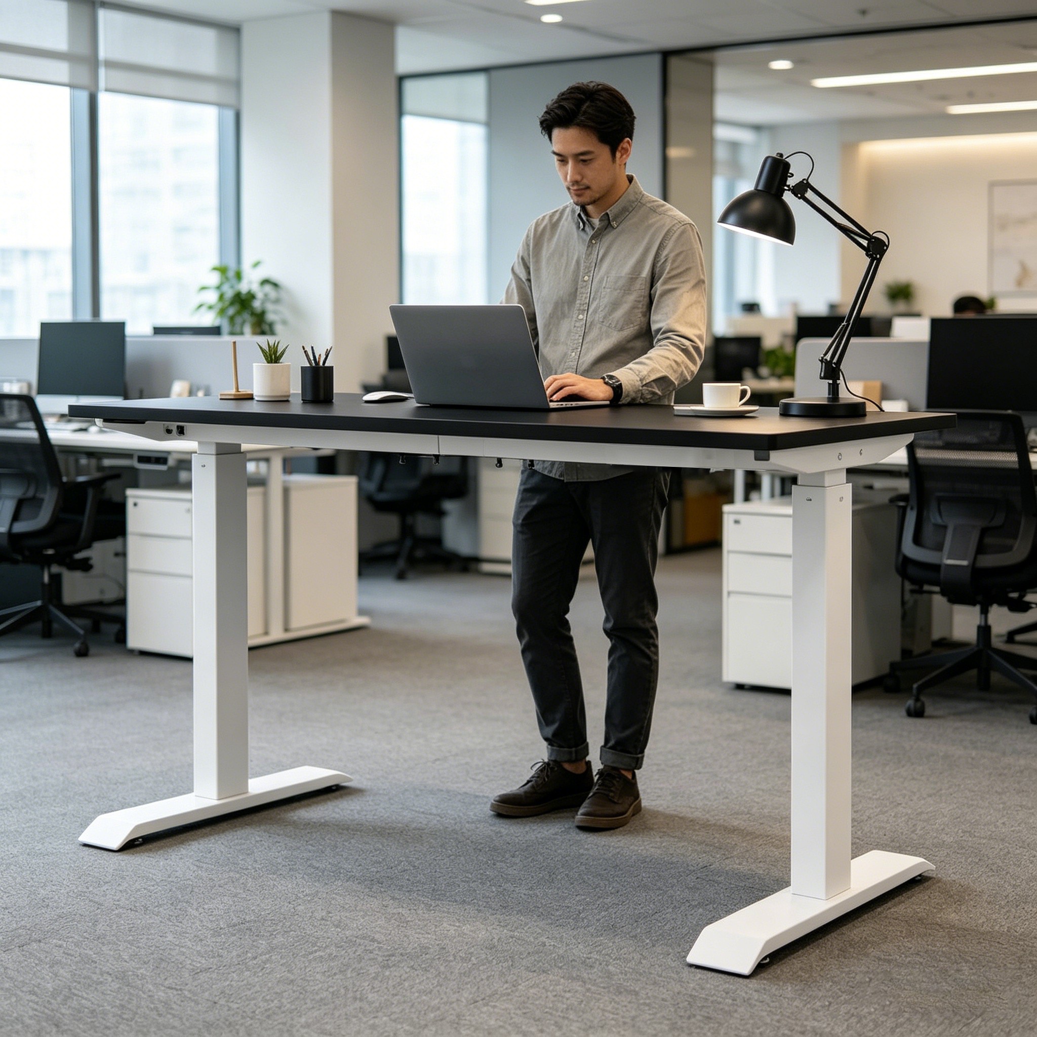 ZY-02 Professional Dual Motor Lift Desk with Intelligent Memory Controller for Shared Workspaces