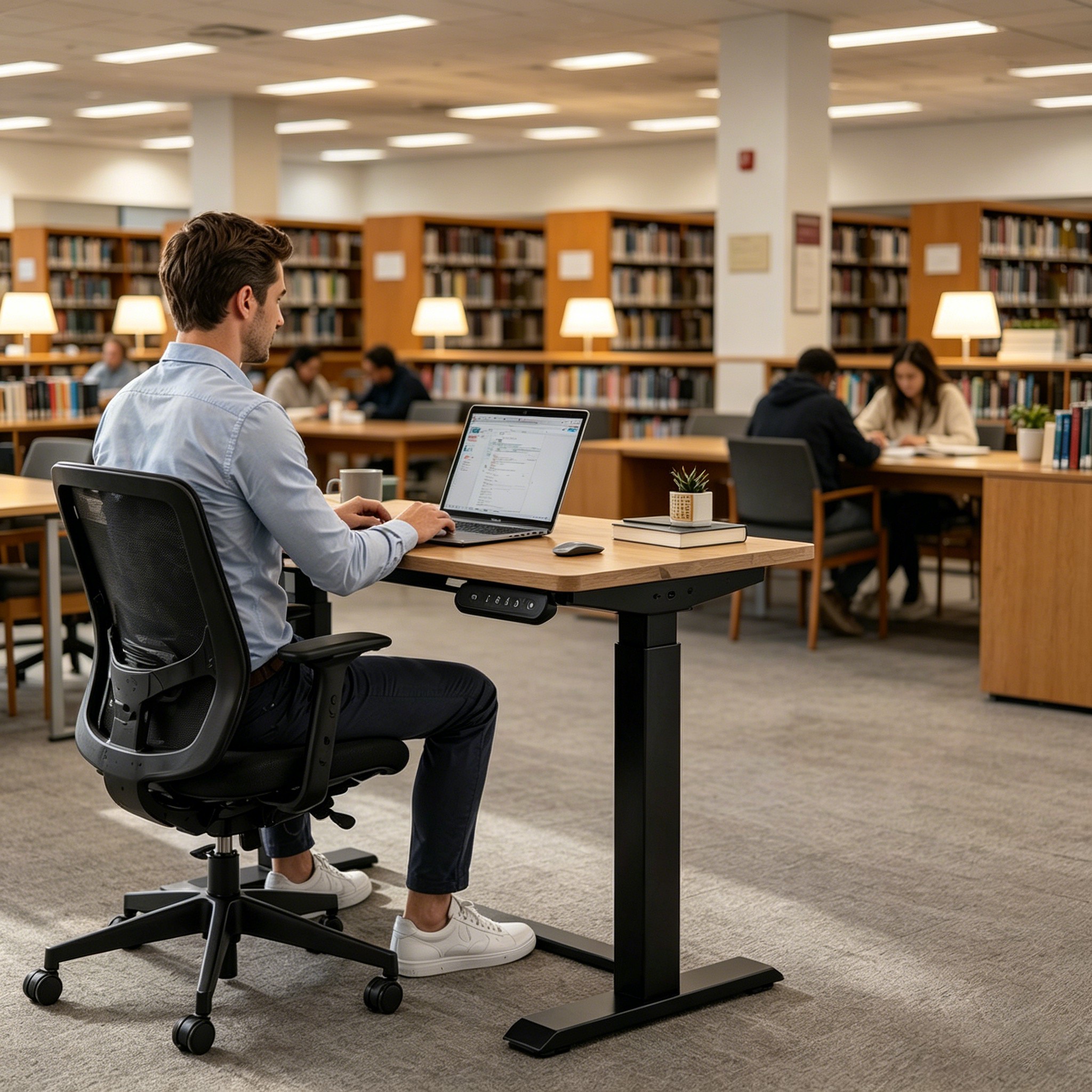 ZY-02 Adjustable Dual Motor Sit Stand Desk with Stable 2-Stage Frame for Tech Company Offices