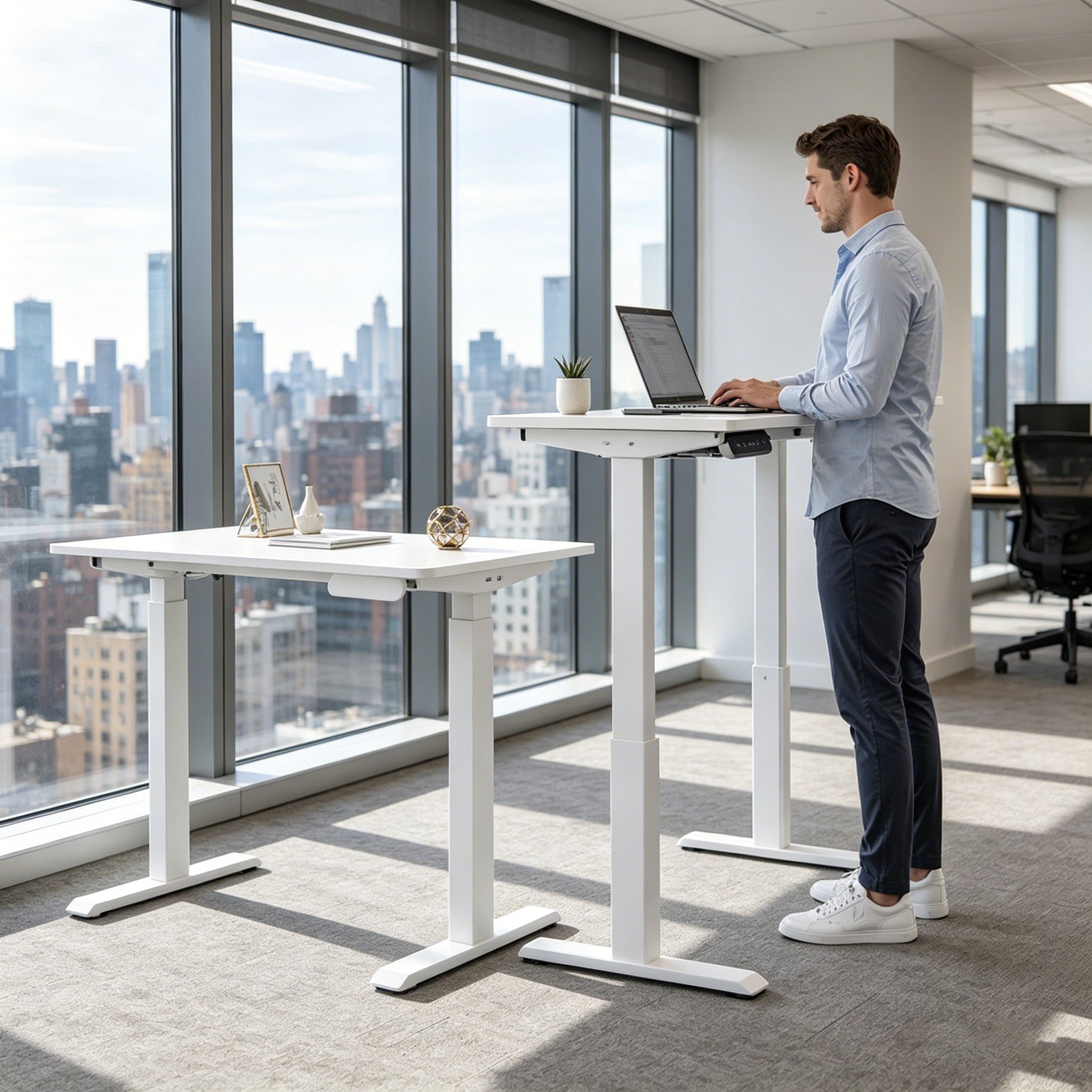 ZY-02 Smart Dual Motor Adjustable Desk with Quiet 2-Stage Lift Columns for Open Office Spaces