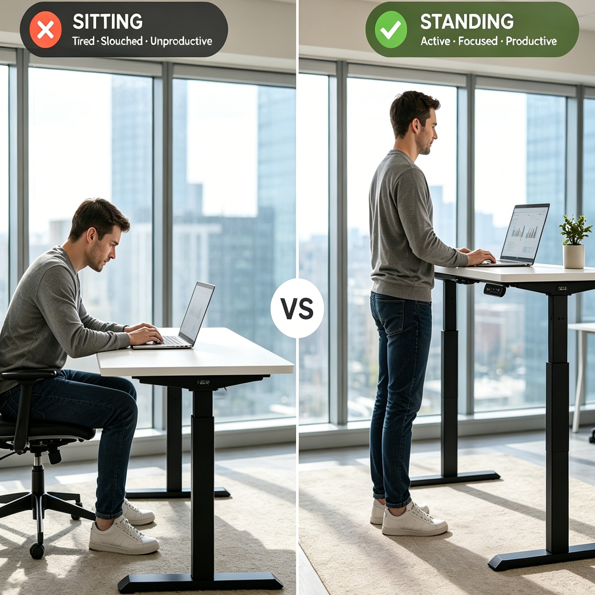 ZY-02 Heavy Duty Dual Motor Sit Stand Desk with 2-Stage Lift System for Executive Office Projects