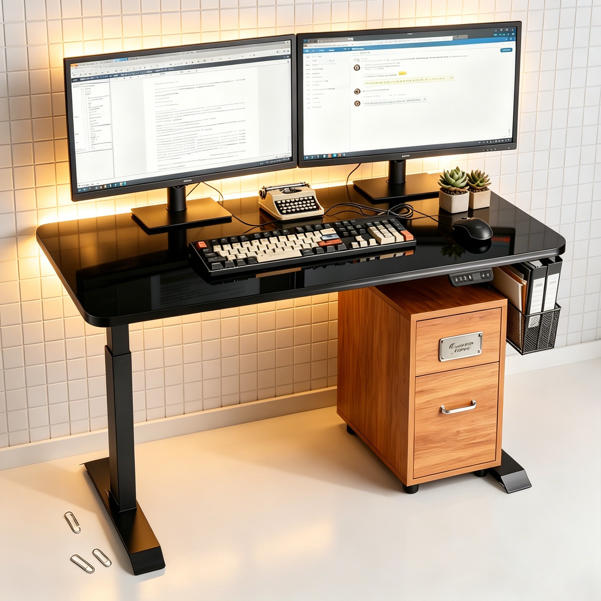 ZY-02 Premium Dual Motor Sit Stand Table Ergonomic Efficiency Advantage for Commercial Interiors