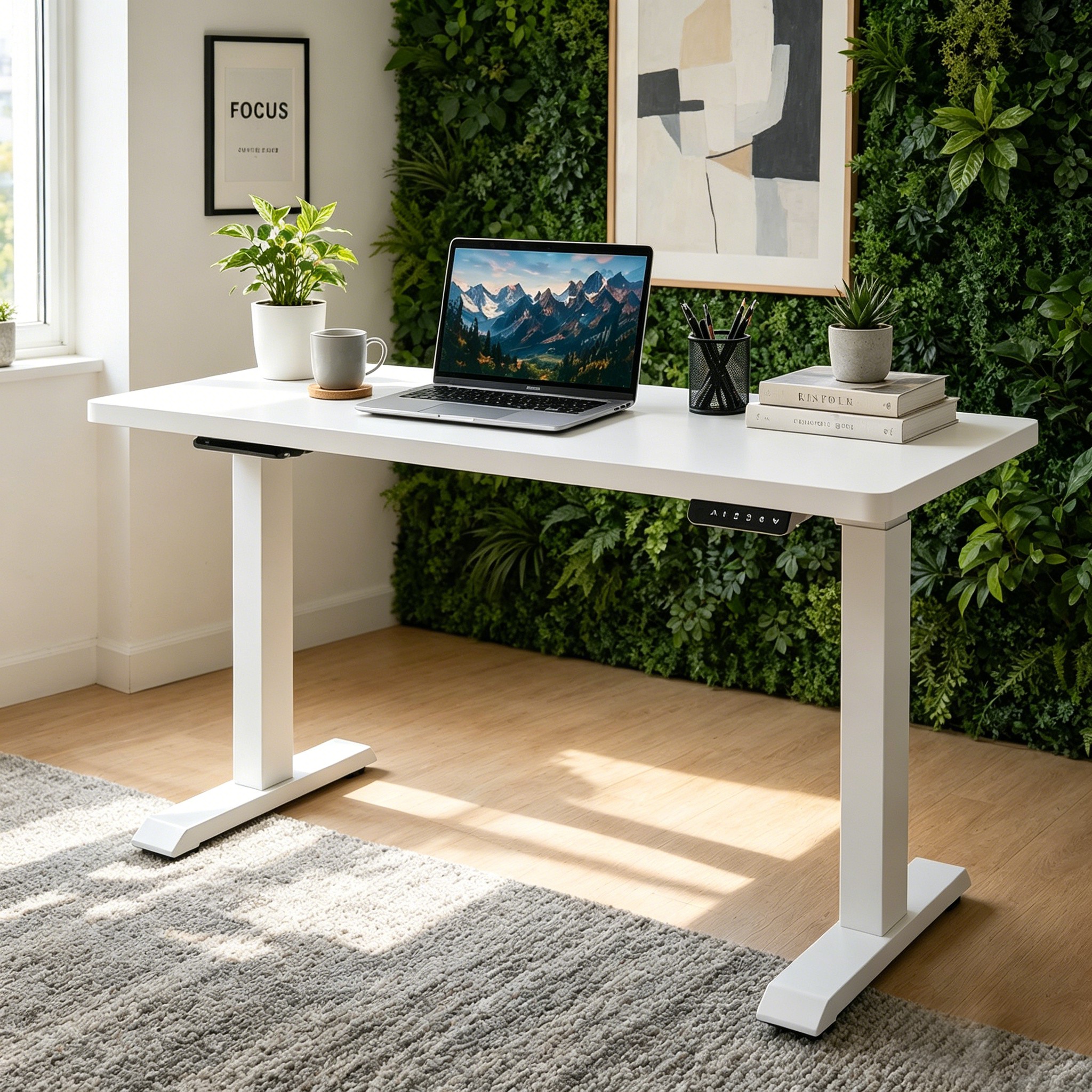ZY-02 2-Stage Dual Electric Standing Desk Stable Steel Frame Advantage for Open Office Workstations