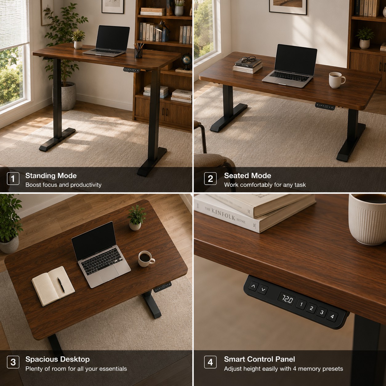 ZY-02 2-Stage Dual Motor Standing Desk with Intelligent Memory Control for Large Enterprise Offices