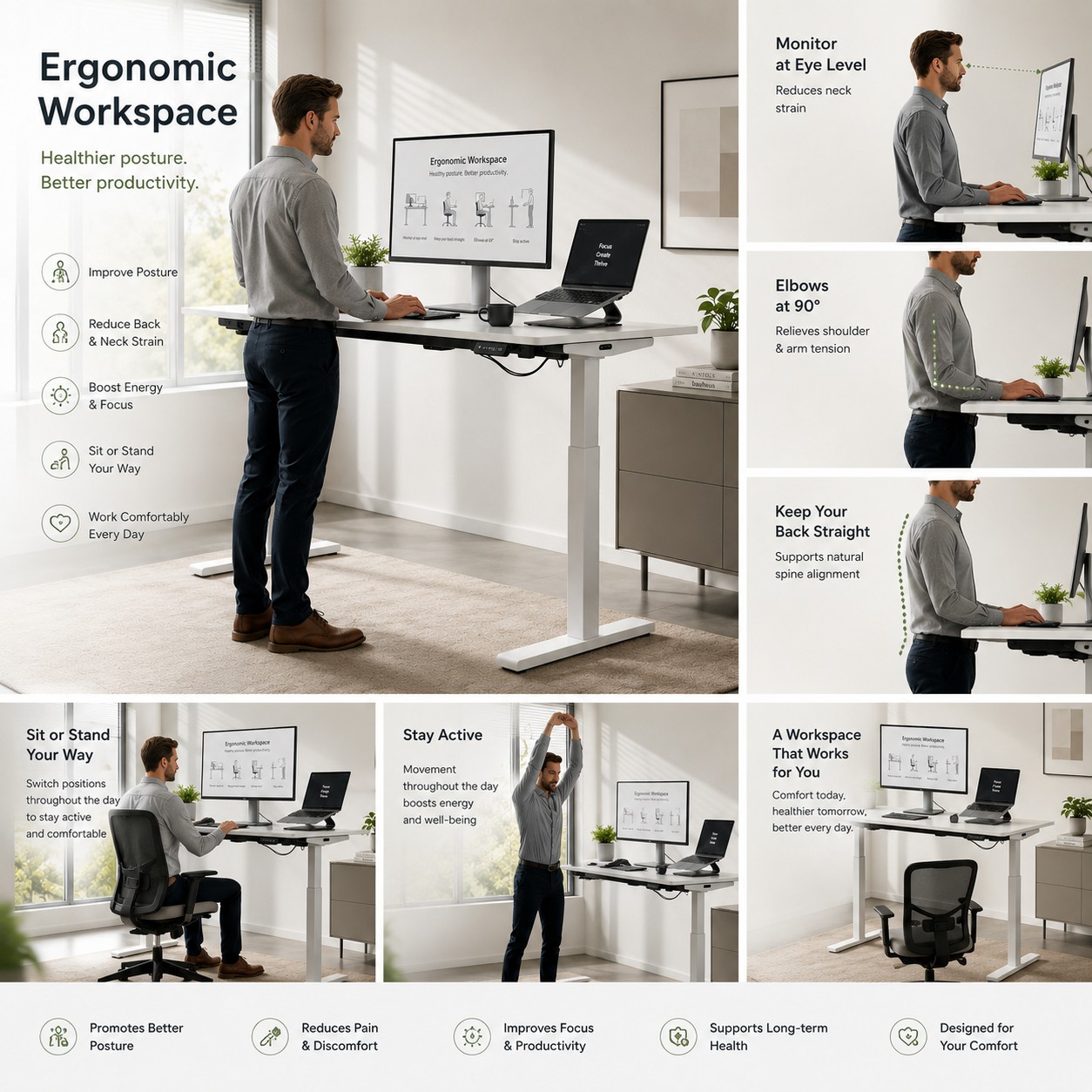 ZY-02 2-Stage Dual Motor Electric Adjustable Desk with Premium Stability for Modern Enterprises