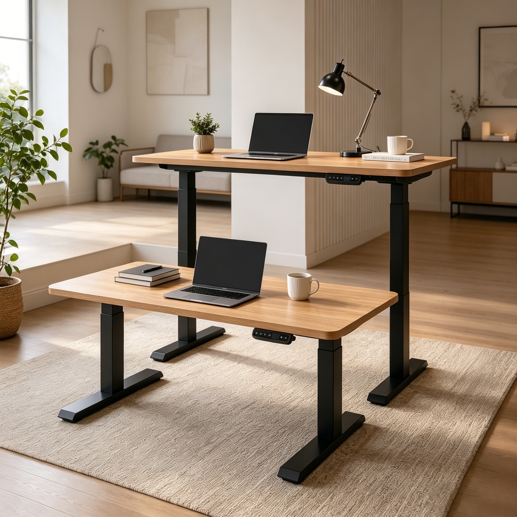 ZY-02 2-Stage Dual Motor Smart Standing Table with Quiet Motors for Professional Meeting Rooms