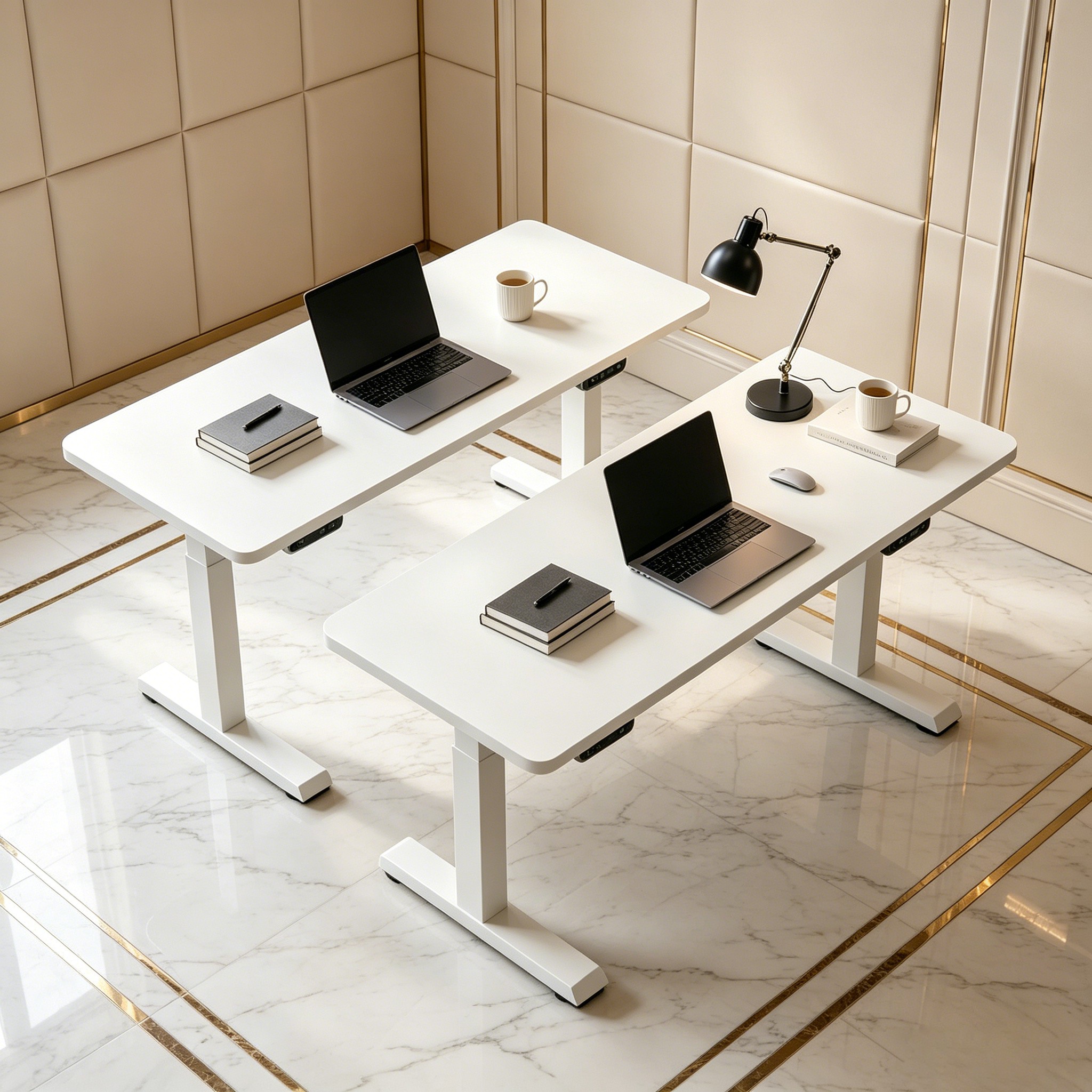 ZY-02 2-Stage Dual Motor Electric Standing Workstation with Anti-Shake Frame for Executive Offices