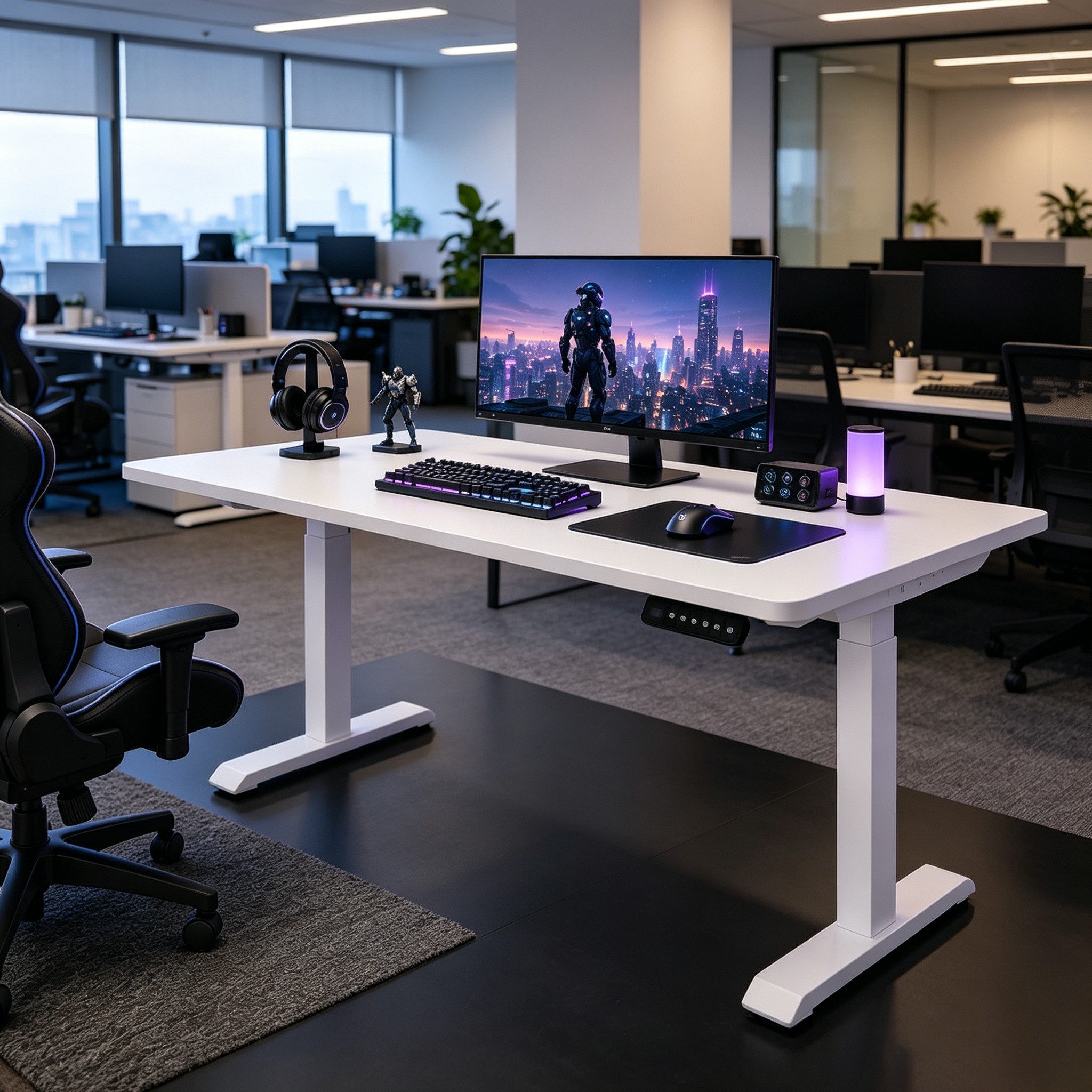 ZY-02 2-Stage Dual Motor Height Adjustable Computer Desk with Memory Presets for IT Offices