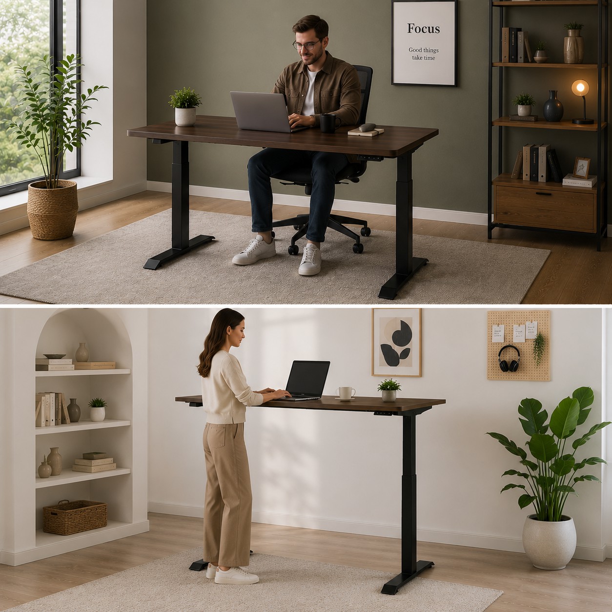 ZY-02 2-Stage Dual Motor Adjustable Office Table with Durable Frame for Workspace Integration