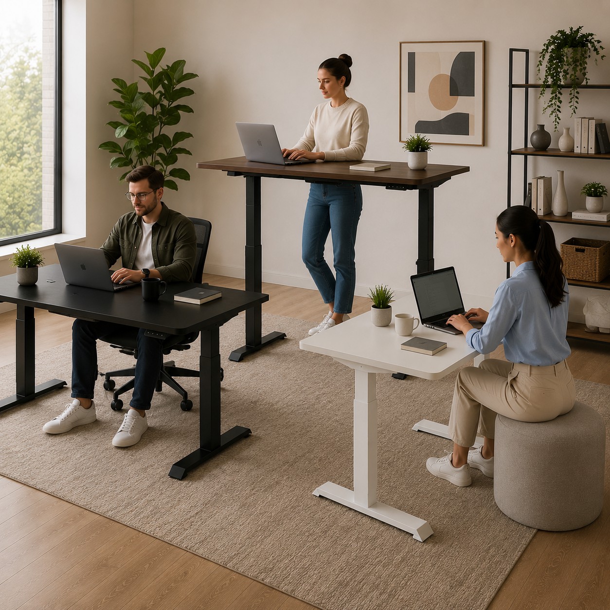 ZY-02 2-Stage Dual Motor Height Adjustable Workstation with Anti-Collision System for Enterprises