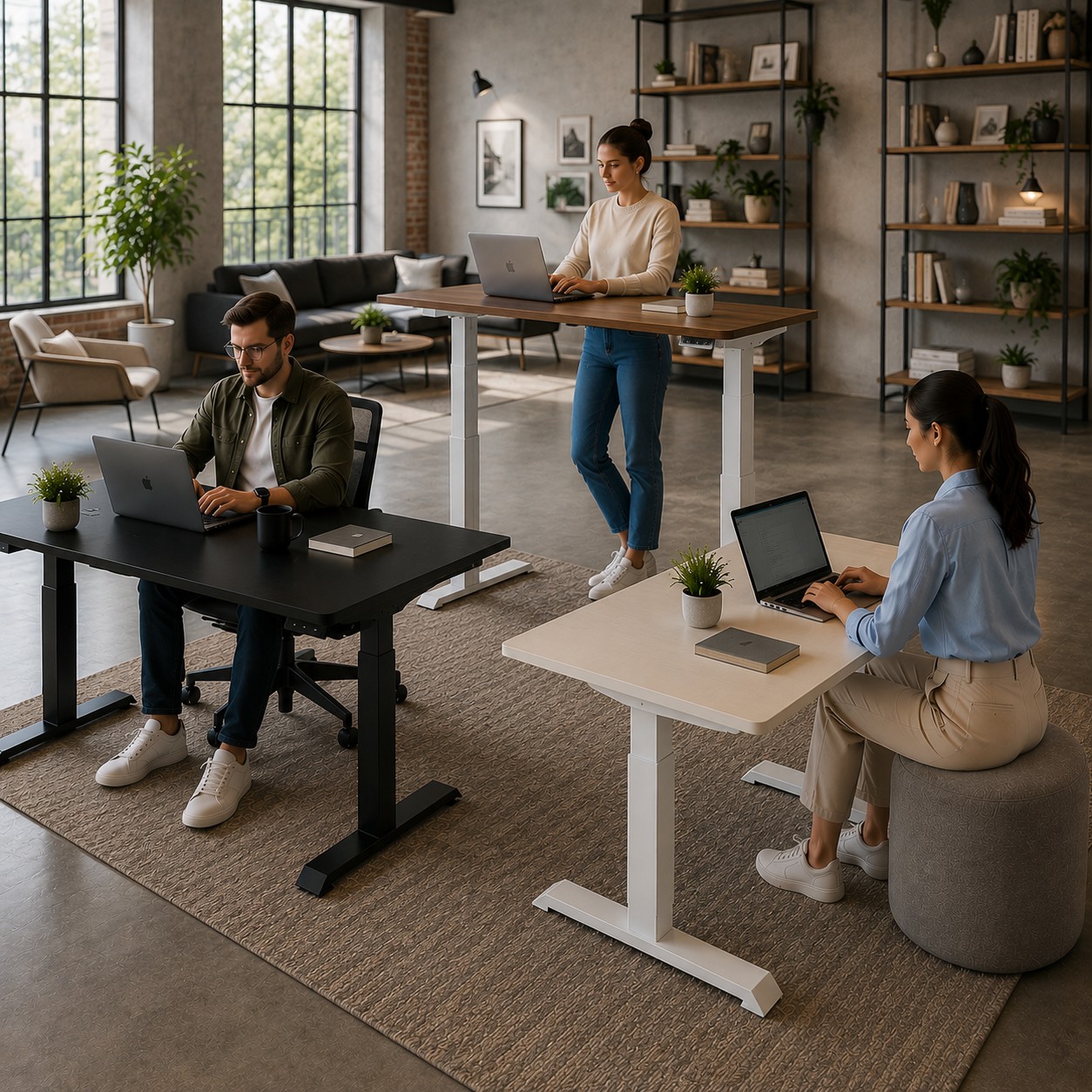 ZY-02 2-Stage Dual Motor Adjustable Office Desk with Smart Memory Presets for Modern Workspaces