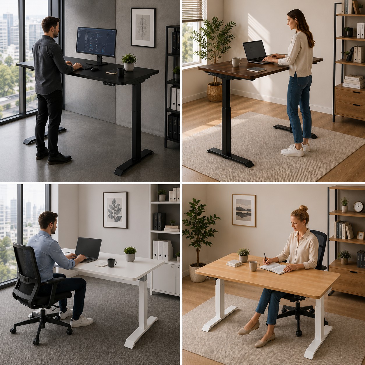 ZY-02 2-Stage Dual Motor Office Lift Table with Stable Structure for Workspace Contractors