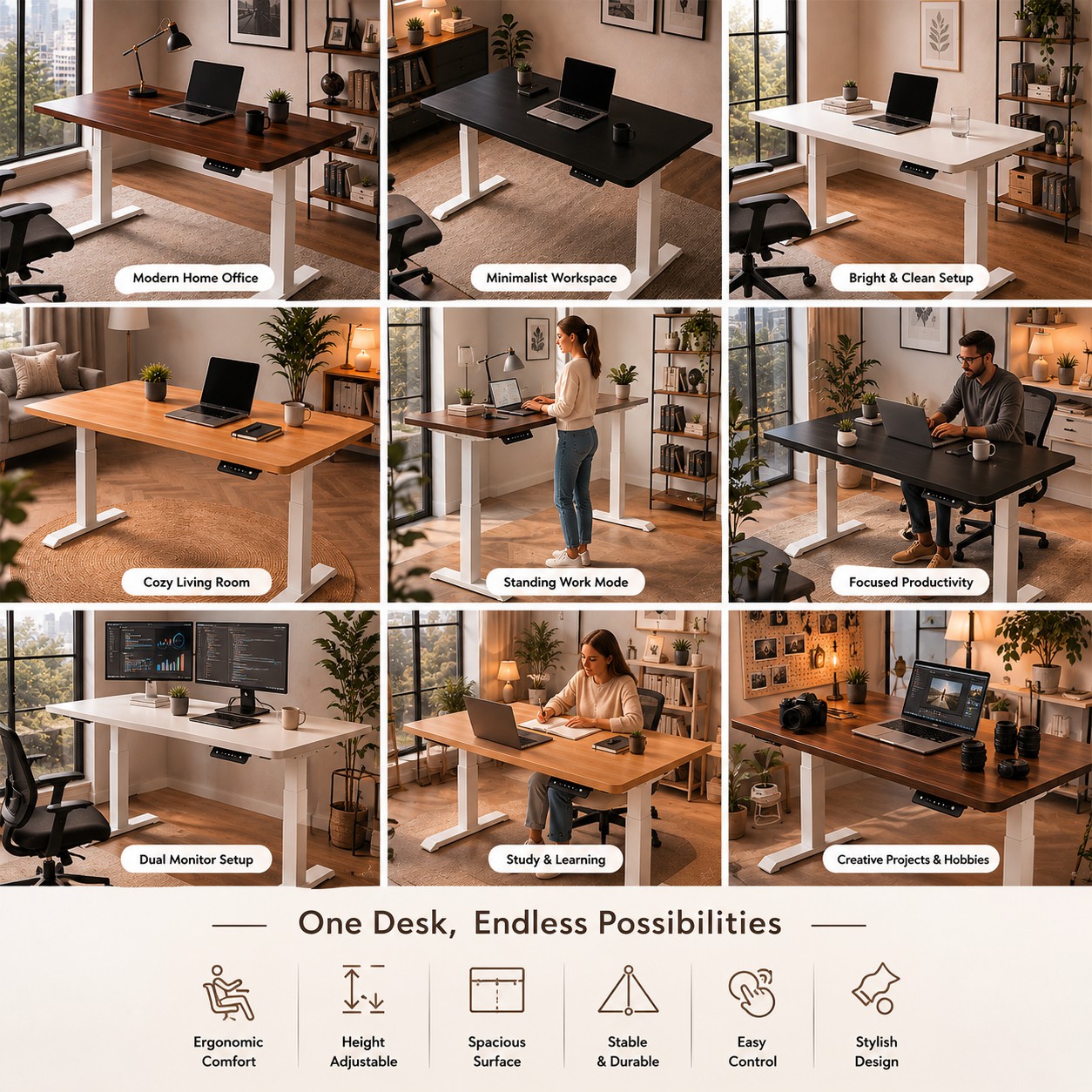 ZY-02 Electric Sit Stand Office Workstation with Dual Motor Power for Enterprise Furniture Supply