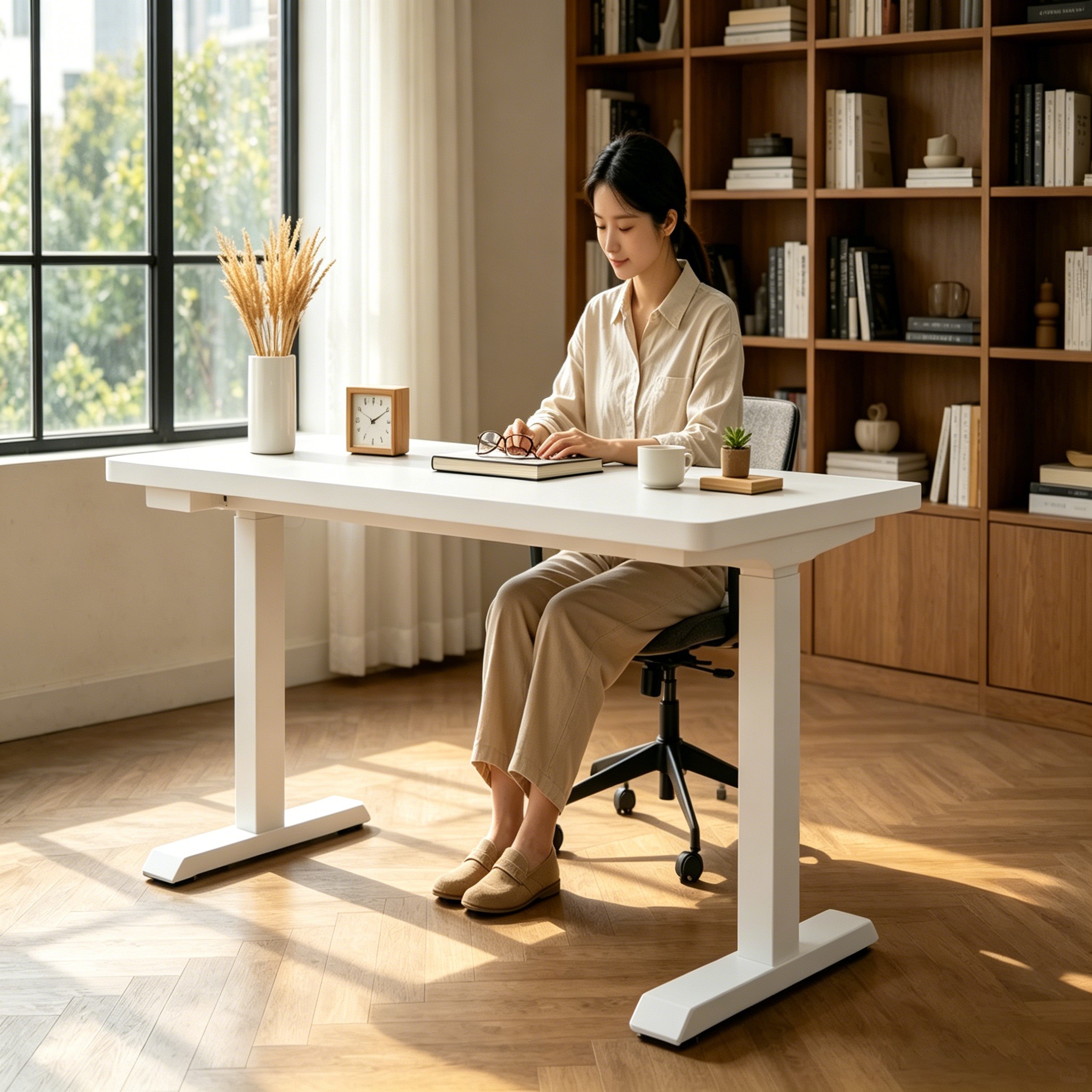 ZY-02 Heavy Duty Electric Standing Work Table with Dual Motor Legs for Business Offices