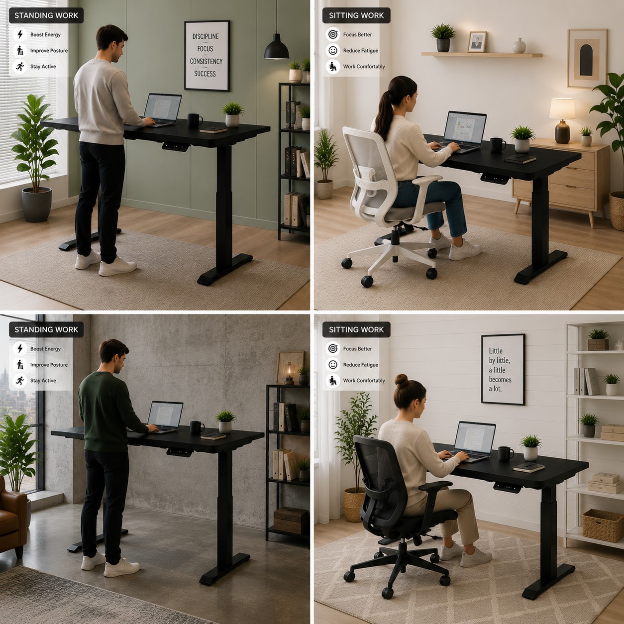 ZY-02 Dual Motor Adjustable Sit Stand Desk with Smart Memory Controller for Executive Office Spaces