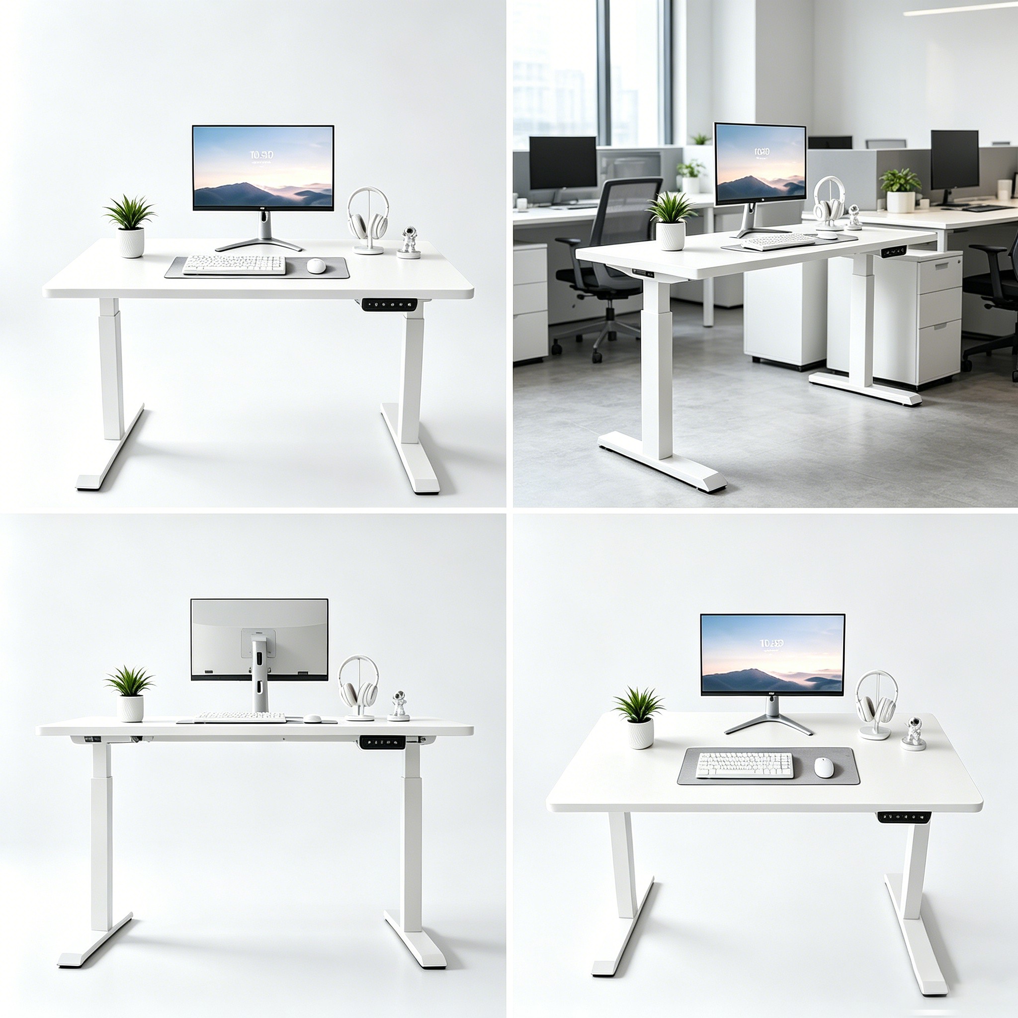 ZY-02 Dual Motor 2-Stage Sit to Stand Office Table with Strong Steel Frame for Large Orders