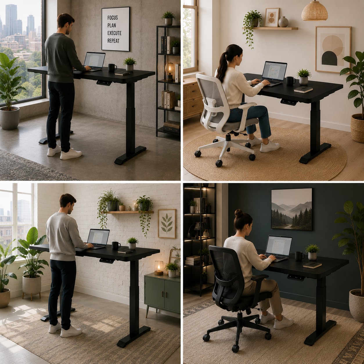 ZY-02 Electric Sit Stand Office Workstation with Dual Motor Power for Enterprise Furniture Supply