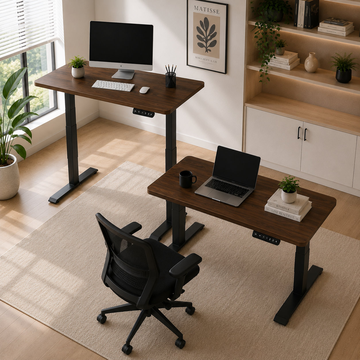 ZY-02 2-Stage Dual Motor Professional Standing Desk with Reinforced Steel Structure for Office Contractors