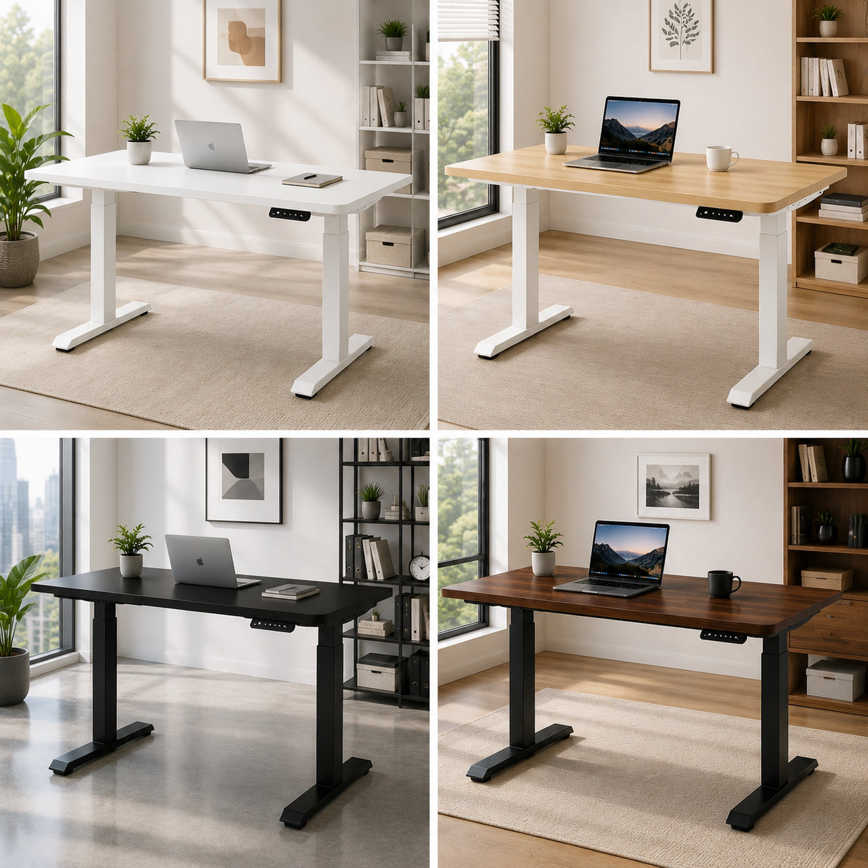 ZY-02 2-Stage Dual Motor Smart Height Adjustable Desk with Heavy Duty Capacity for Commercial Offices