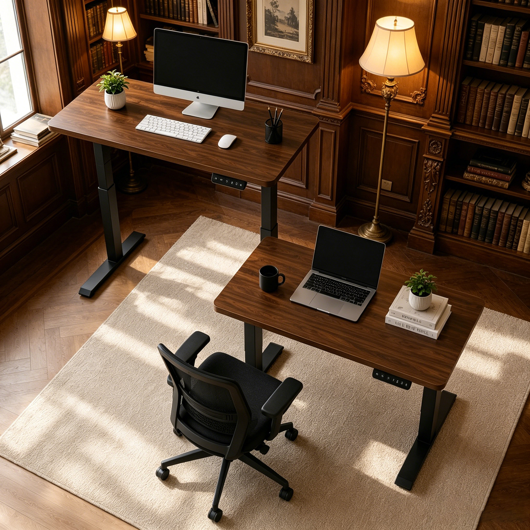 ZY-02 2-Stage Dual Motor Adjustable Office Workstation with Heavy Duty Stability for Large Scale Projects
