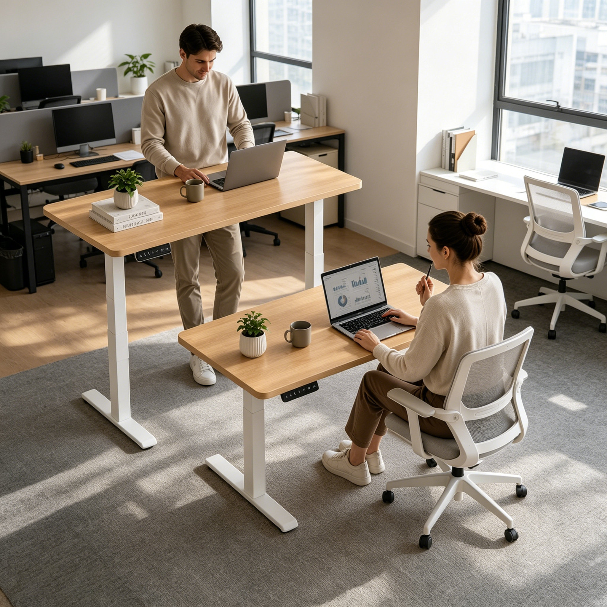 ZY-02 2-Stage Dual Motor Smart Lift Workstation with Energy Saving Technology for Modern Office Spaces