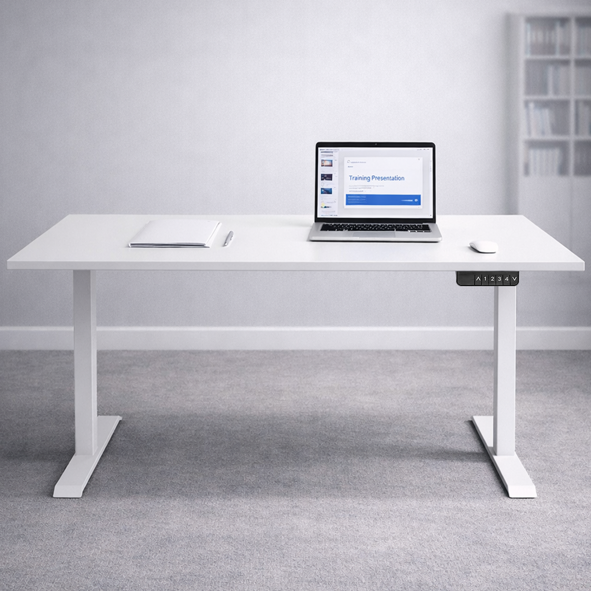 ZY-02 Modern Black Electric Standing Desk Minimalist Office Setup