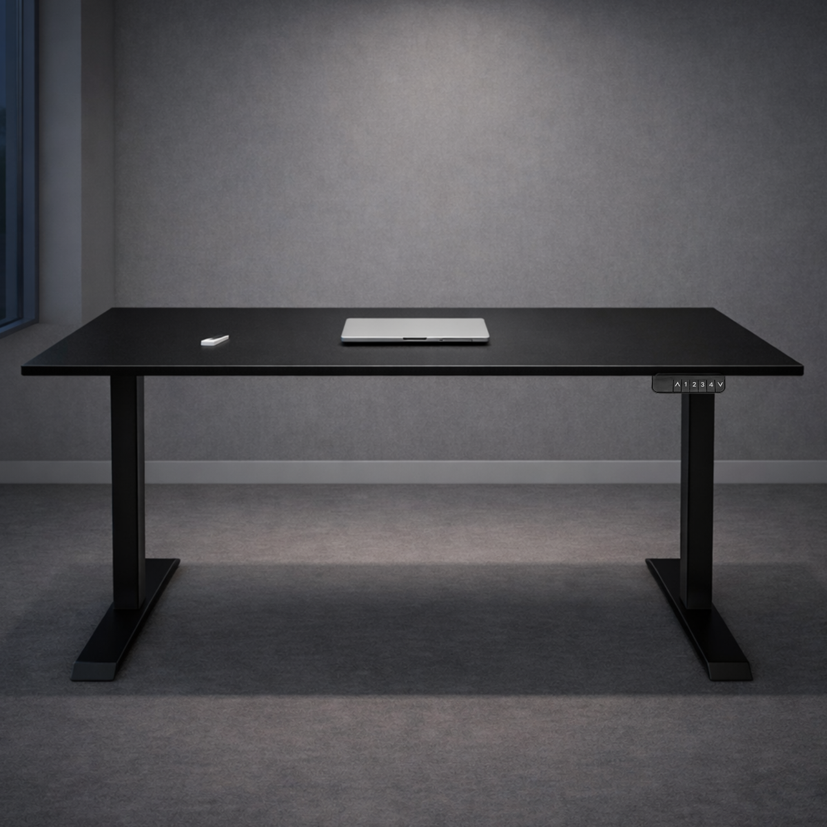ZY-02 Black Dual Motor Standing Desk Executive Office Scene