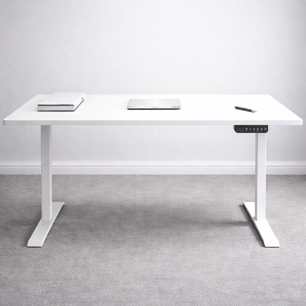 ZY-02 White Dual Motor Standing Desk Bright Office Workspace