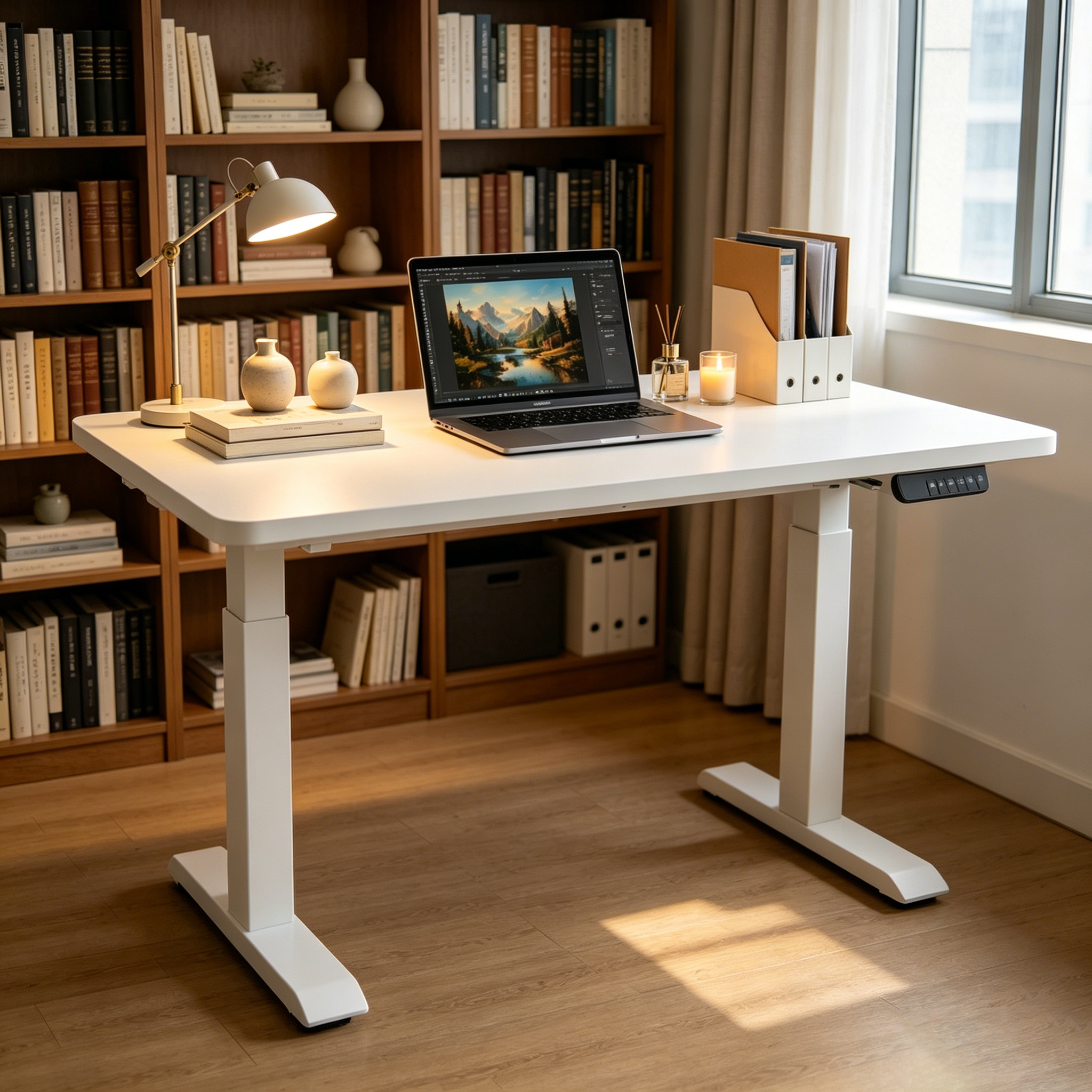 ZY-02 Adjustable Electric Workstation with Dual Motors and Smart Control for Co-Working Offices