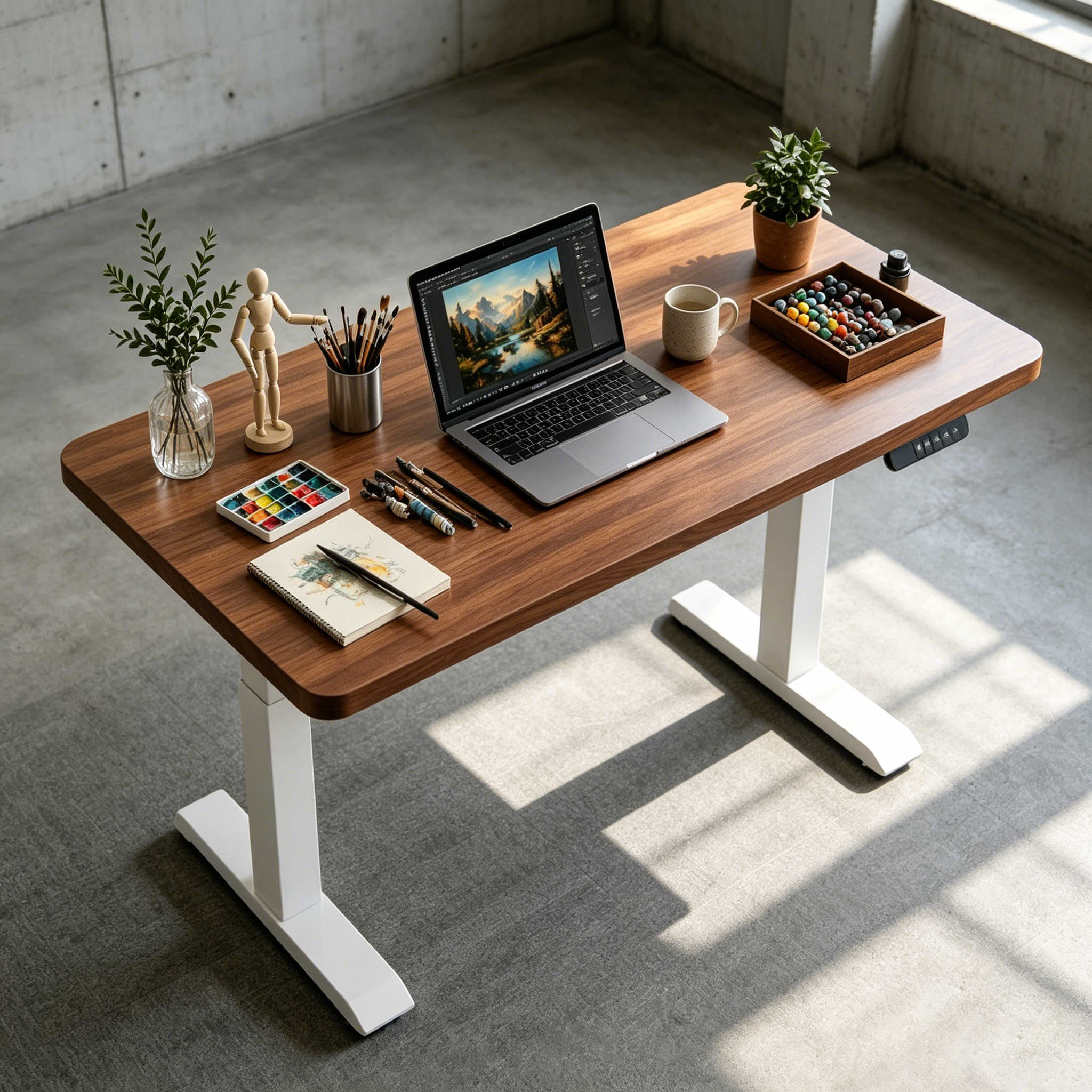ZY-02 Smart Dual Motor Sit Stand Workstation with 2-Stage Frame for Commercial Office Buildings