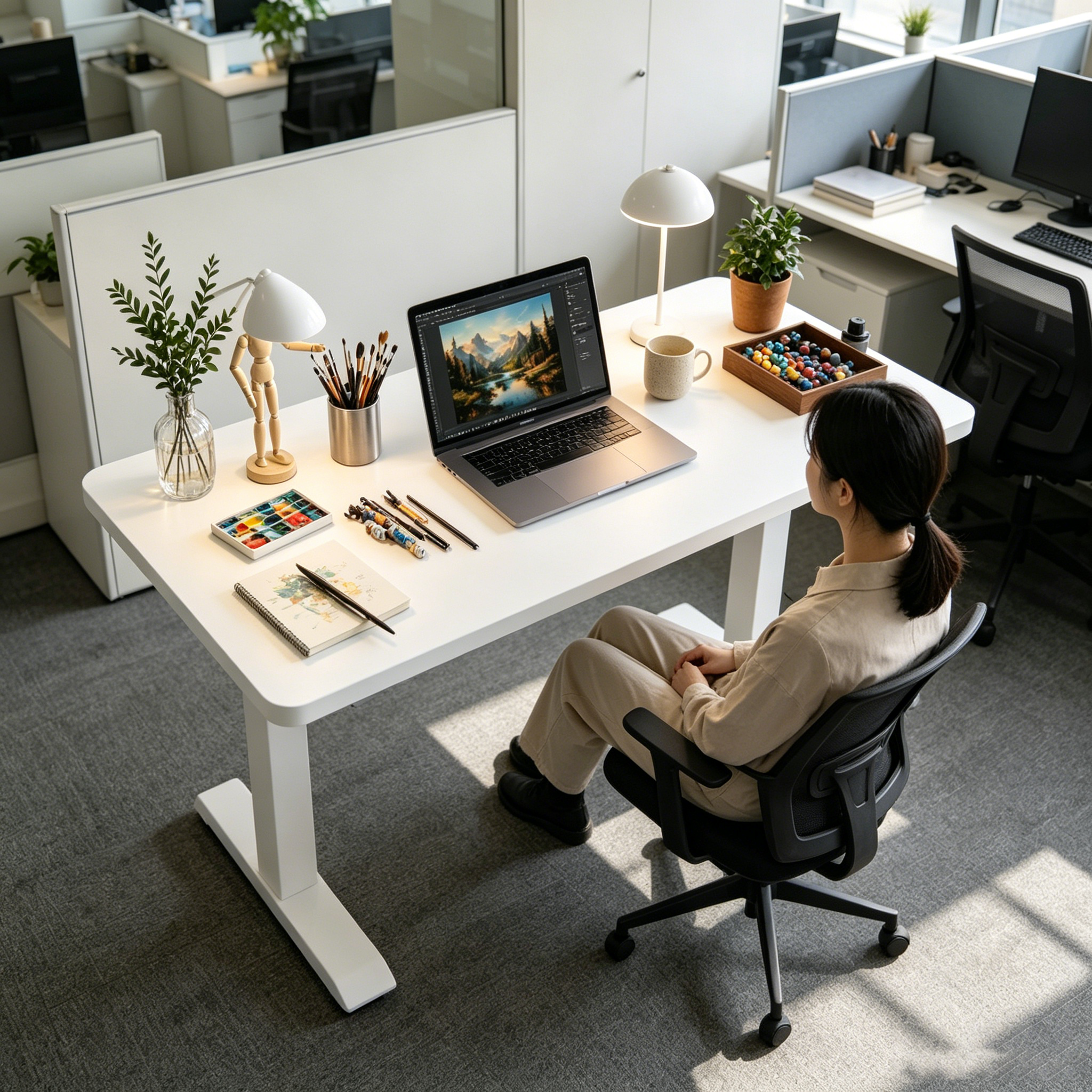 ZY-02 2-Stage Electric Dual Motor Sit Stand Desk with Quiet Lift System for Open Office Projects