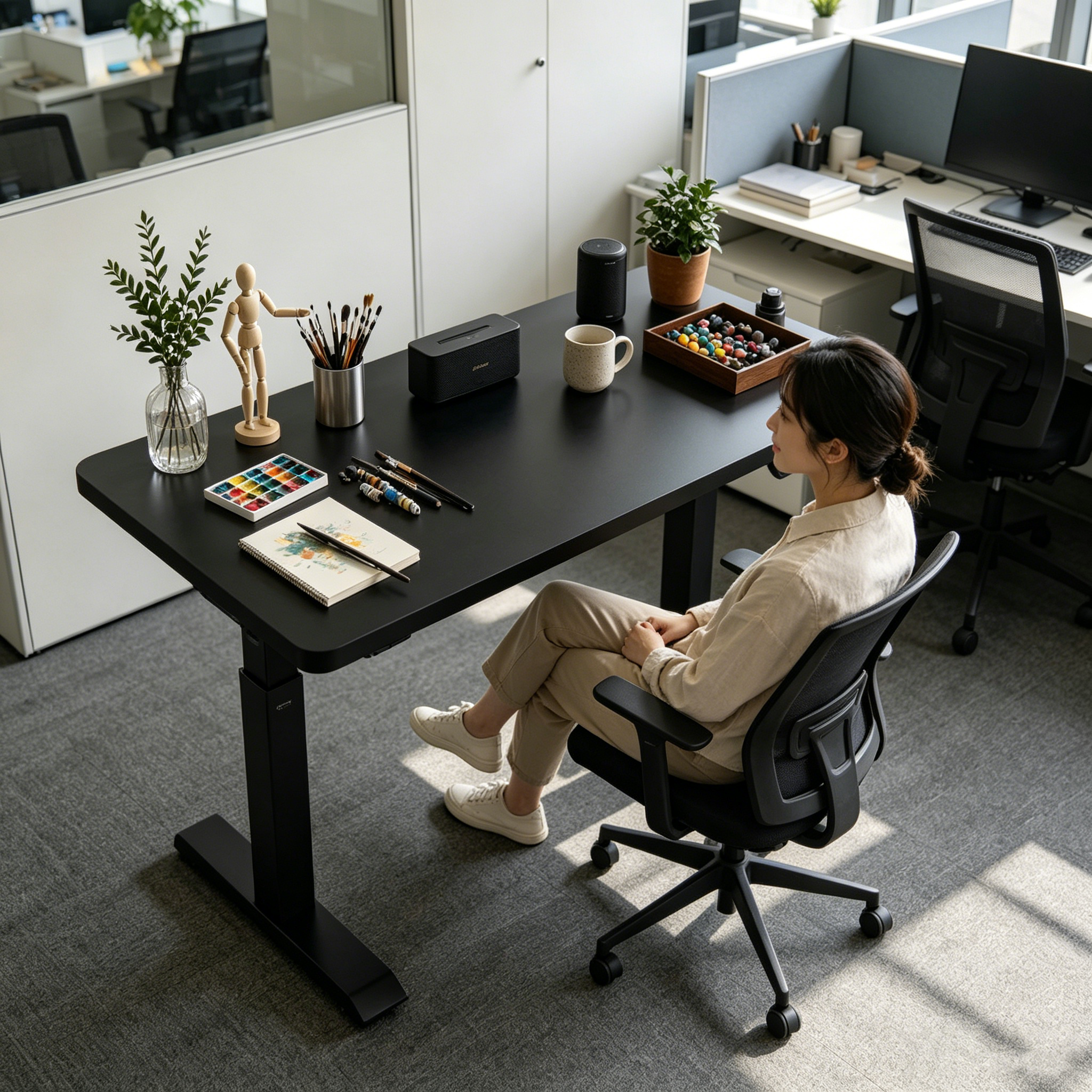ZY-02 Height Adjustable 2-Stage Dual Motor Office Desk with Smart Memory Controller for Enterprise Use