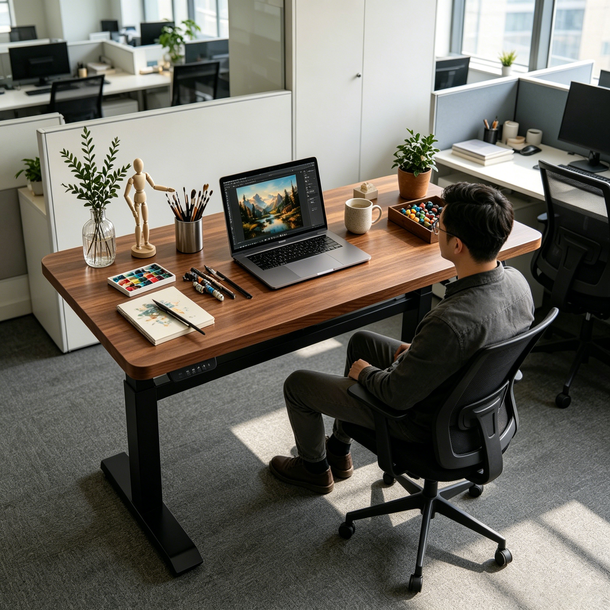 ZY-02 2-Stage Dual Motor Standing Desk with Memory Preset and Heavy Duty Frame for Corporate Office Workstations