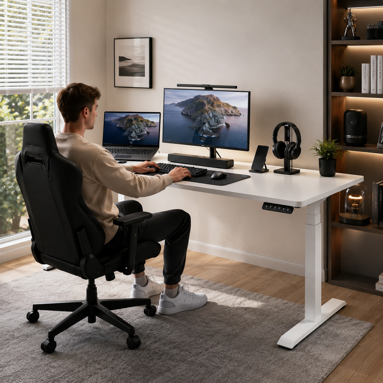 ZY-02 Dual Motor Adjustable Desk Base with Quiet Electric Lift for Office System Integrators