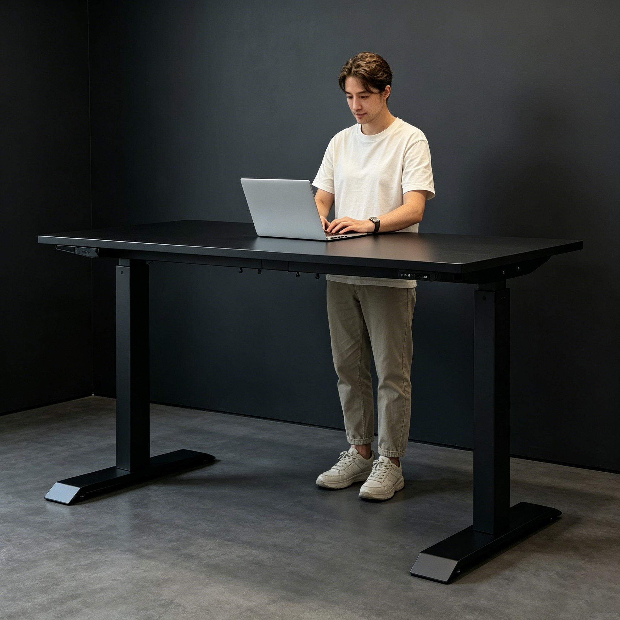 ZY-02 Dual Motor Standing Work Table with Stable Steel Legs for Corporate Office Procurement