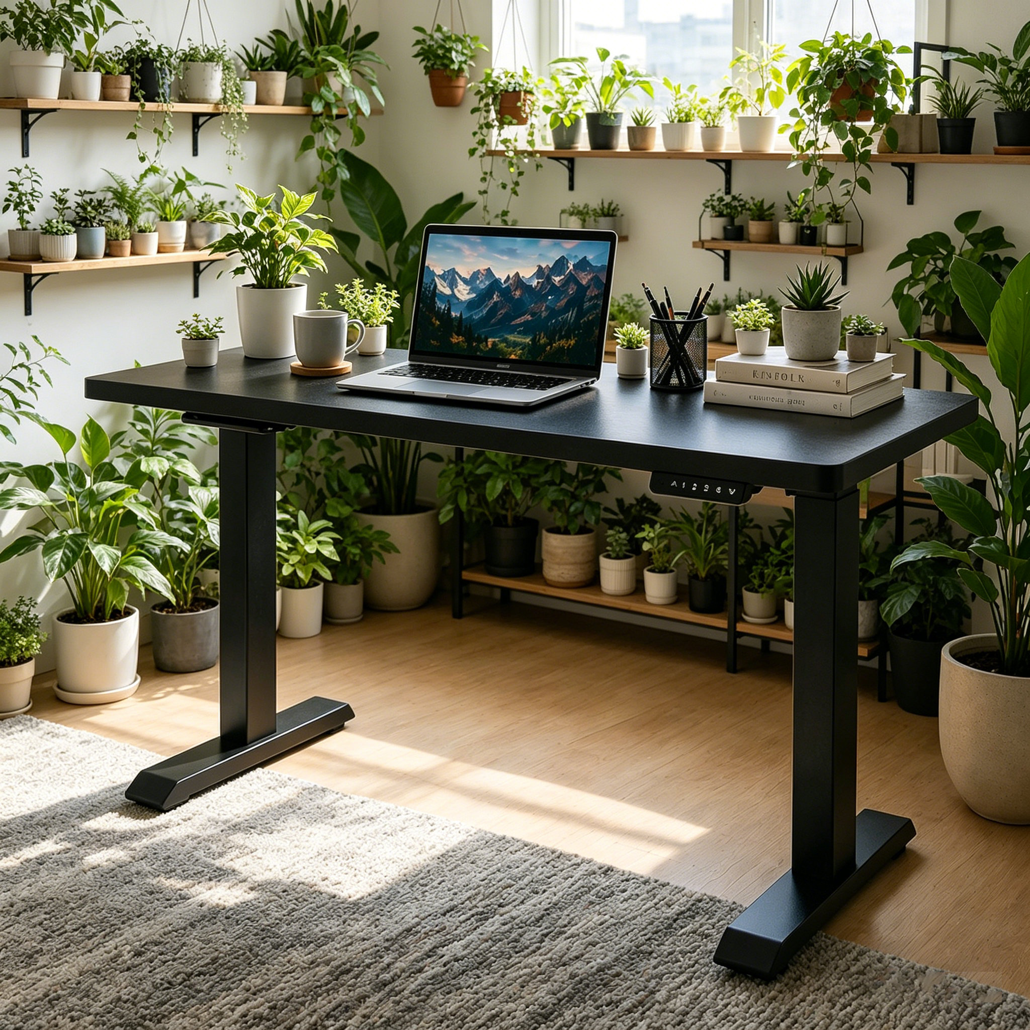 ZY-02 2-Stage Dual Motor Adjustable Standing Desk with Precision Lift Control for Creative Studios