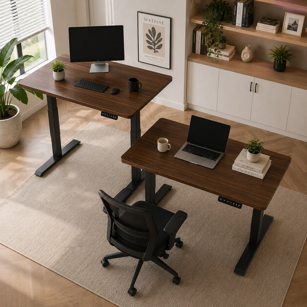 ZY-02 2-Stage Dual Motor Smart Standing Desk with Commercial Grade Stability for Office Buildings