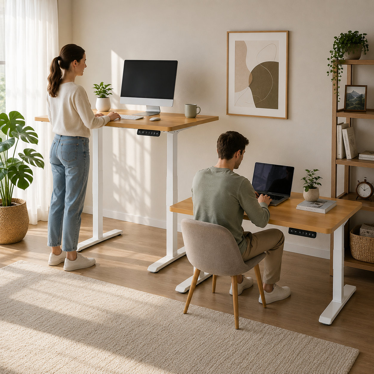 ZY-02 2-Stage Dual Motor Standing Workstation with Anti Collision Technology for Shared Offices
